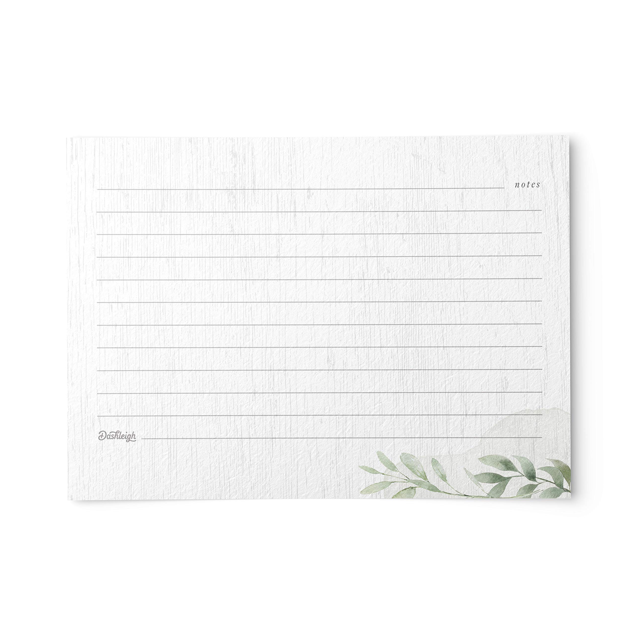 Dashleigh Farmhouse Greenery Recipe Cards Set - 48 Gold Foil 4x6 inch Sage Green & White Recipe Cards for Kitchen Organization | Perfect for Recipe Binders, Meal Planning & Rustic Home Decor
