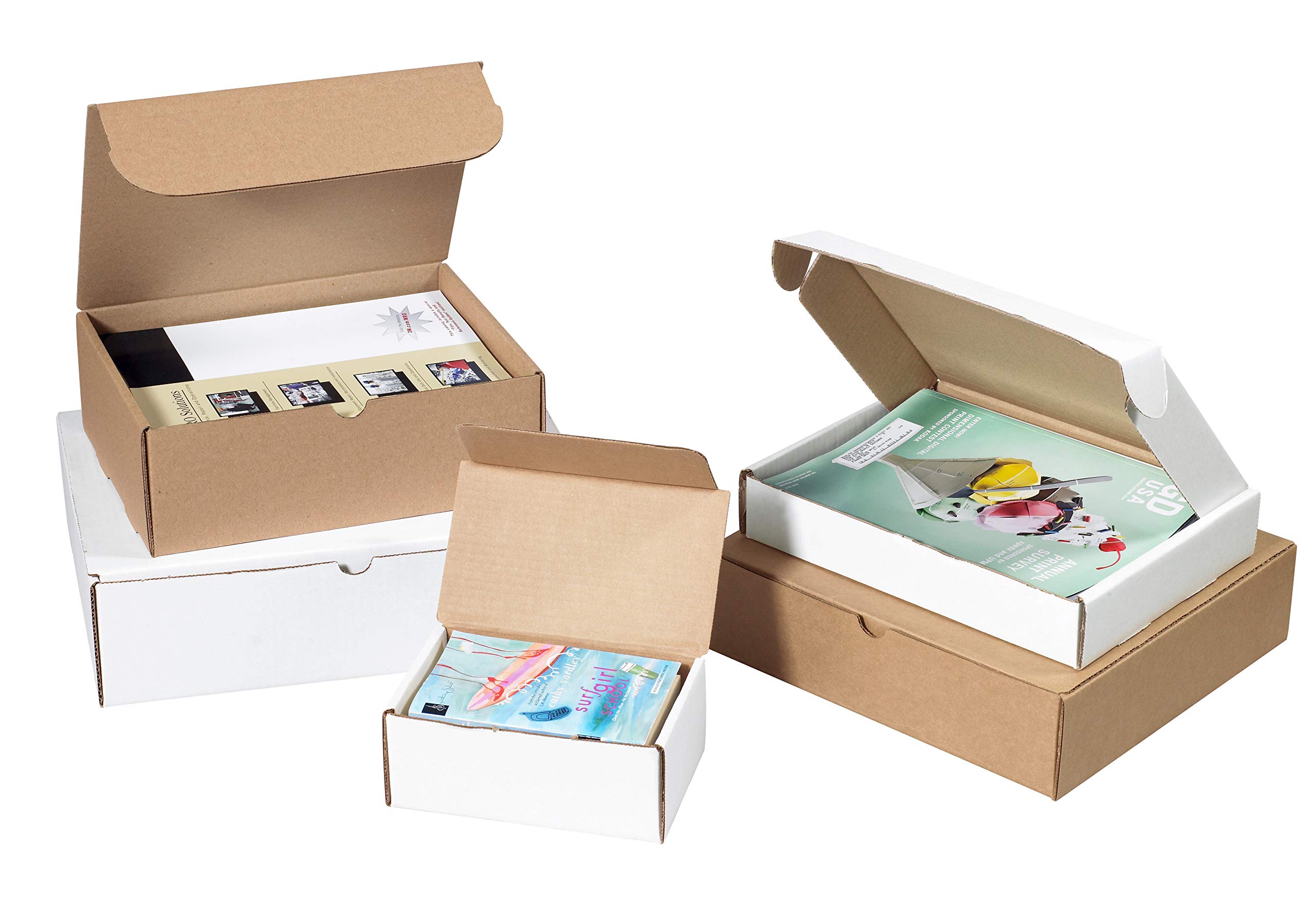 BOX USA BMIBMS1000 White Corrugated Mailers 15 1/8 x 11 1/8 x 4 Inches - Pack of 50 Shipping Boxes for Mailing, Packaging, and Ecommerce