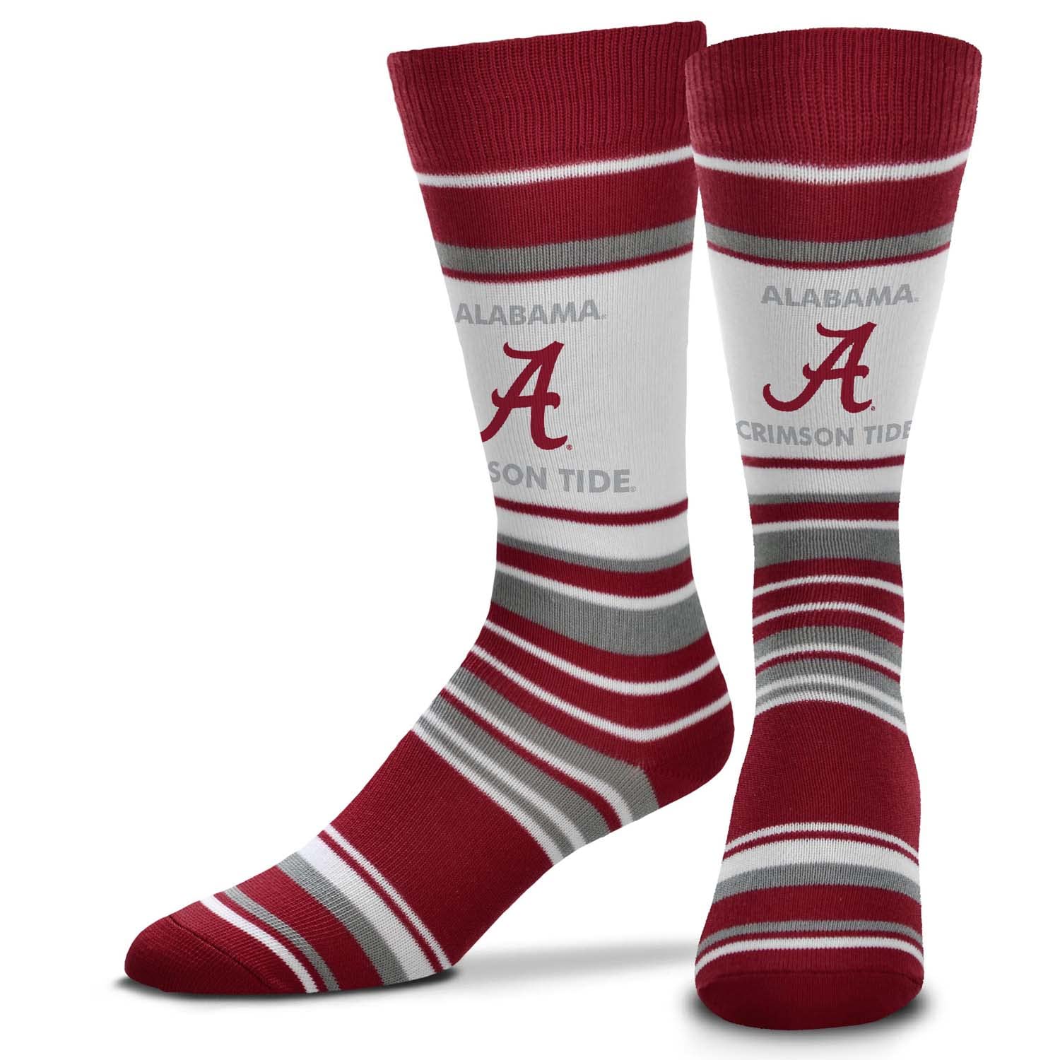 FBF Collegiate University Striped Dress Socks for Men, Women & Youth - One Size Fits Most - Perfect for Game Day, School Spirit & Casual Wear