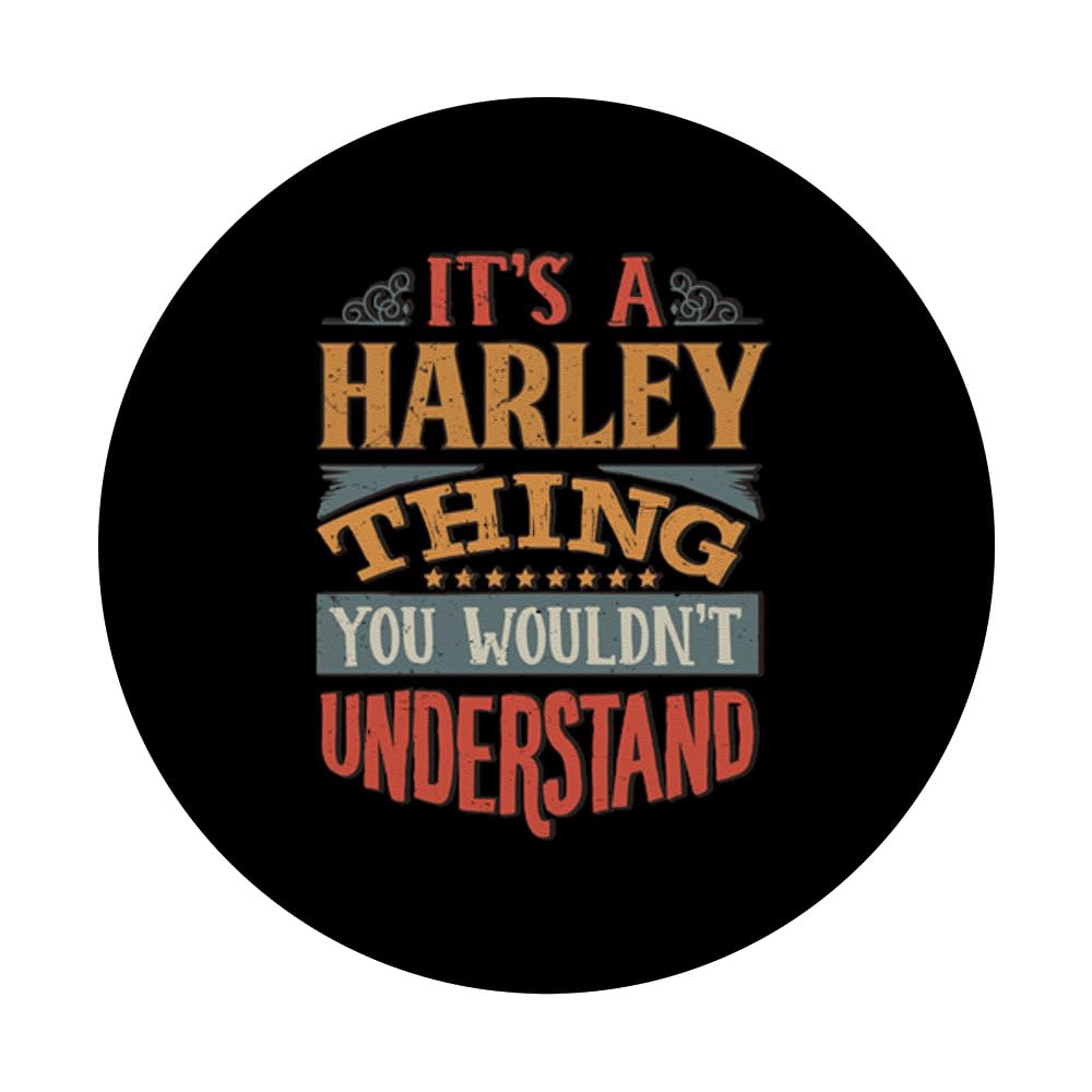 Harley Name PopSockets Standard PopGrip - Black Phone Grip & Stand for iPhone 11, Samsung Galaxy - Perfect for Selfies, Video Calls & Secure Phone Handling
