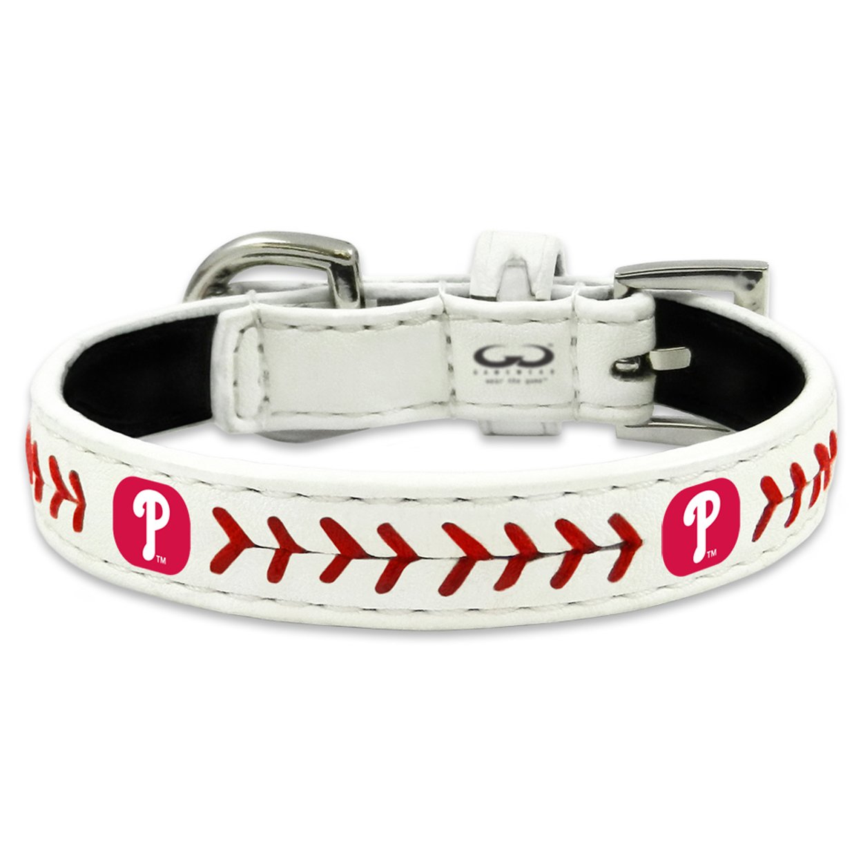 MLB Classic Leather Baseball Dog Collar - Adjustable Pet Collar for Small Medium Large Dogs - Perfect for Baseball Games, Walks & Pet Fashion