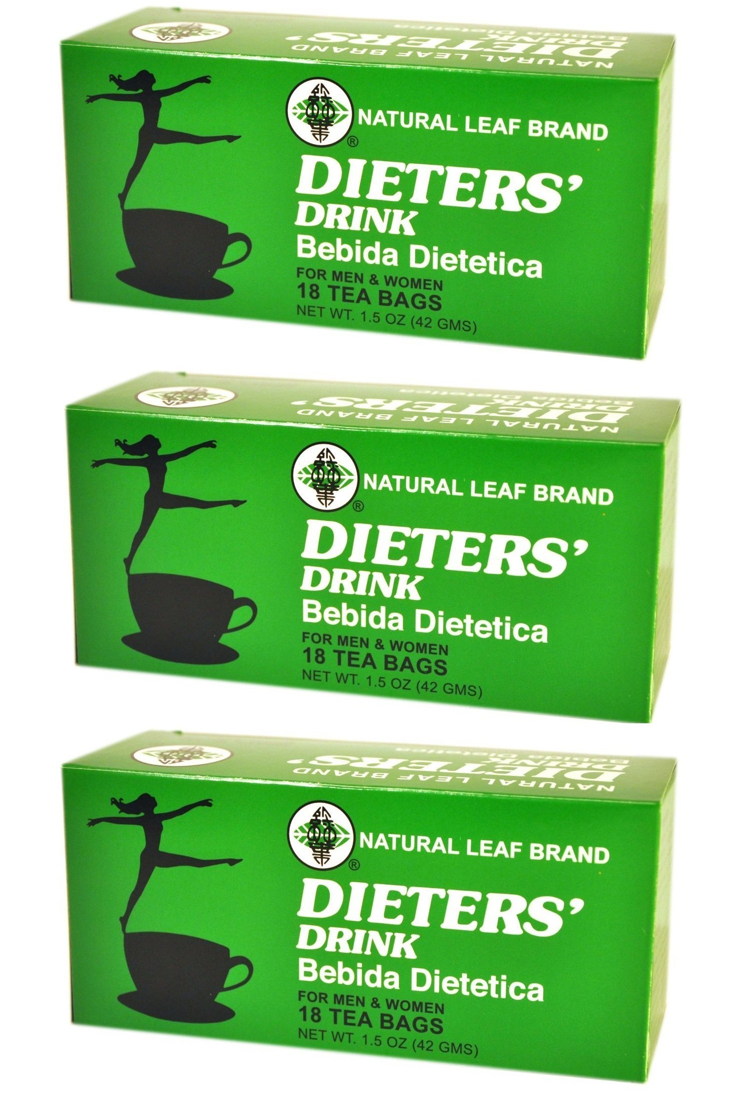 Natural Leaf Brand Dieter Drink Tea - 3 Boxes (1.5 oz Each) for Weight Loss & Detox | Herbal Tea for Men & Women | Perfect for Daily Wellness & Relaxation
