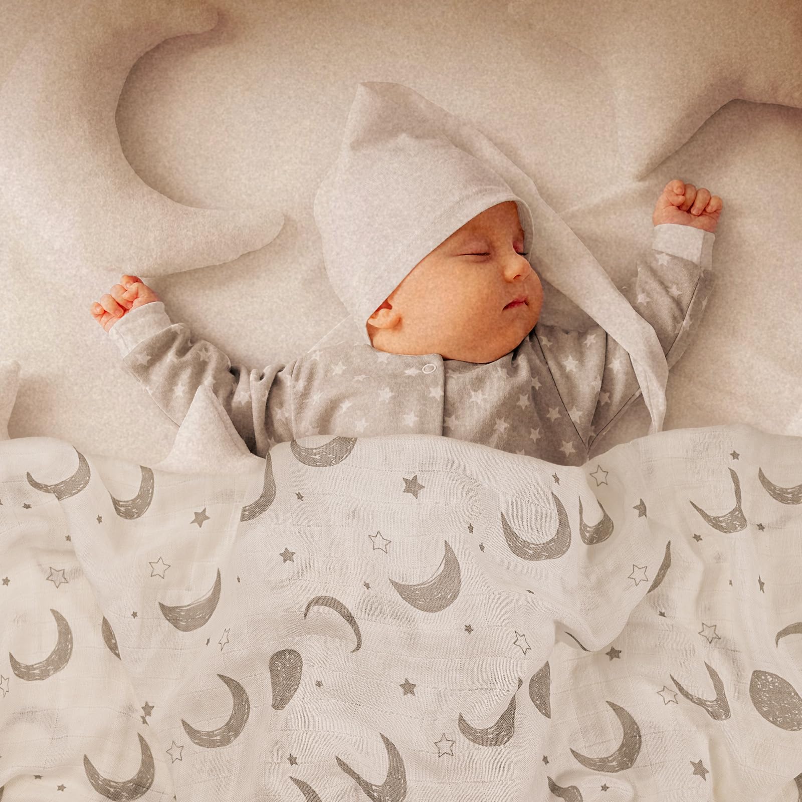 GLLQUEN Baby Muslin Swaddle Blankets 4-Pack - 35