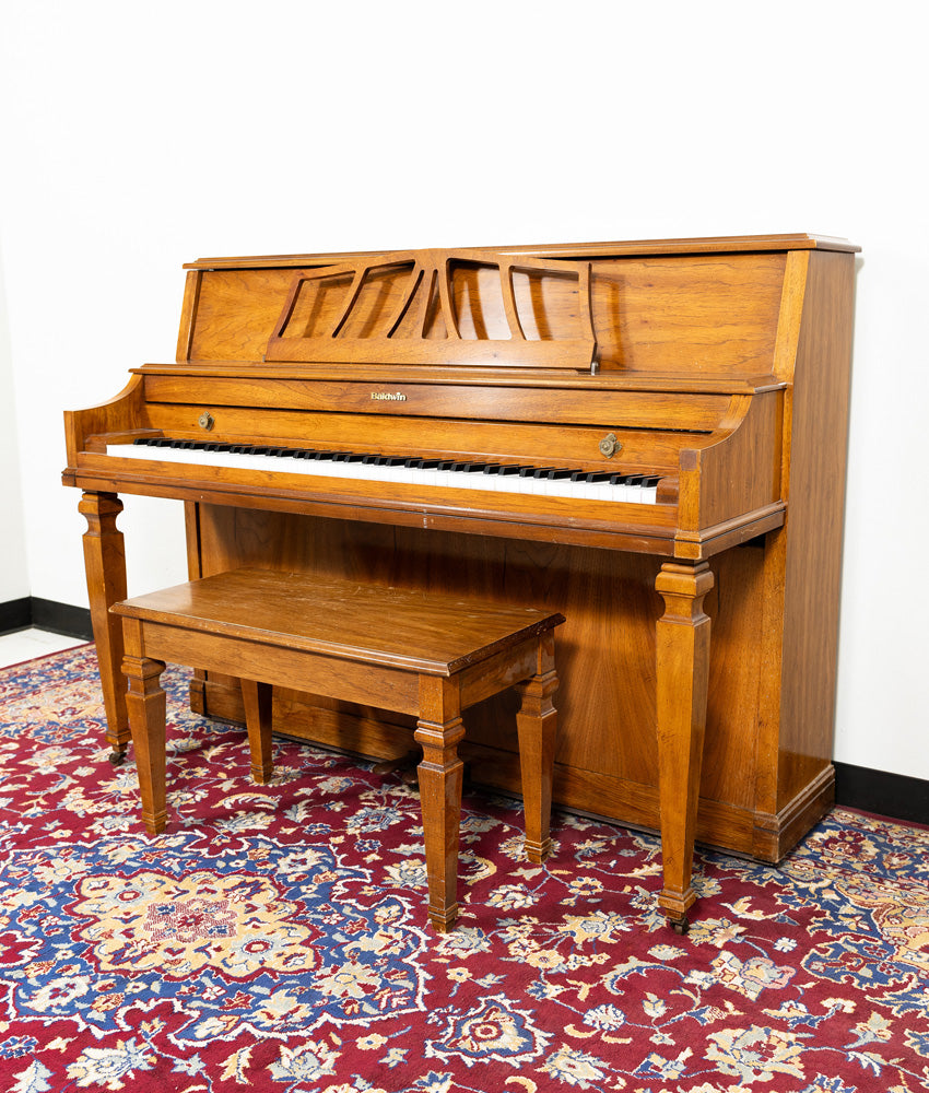 Baldwin 42 Acrosonic Upright Piano - Satin Oak Finish | Vintage Piano with Serial Number 1432089 | Perfect for Home, Studio & Music School Use
