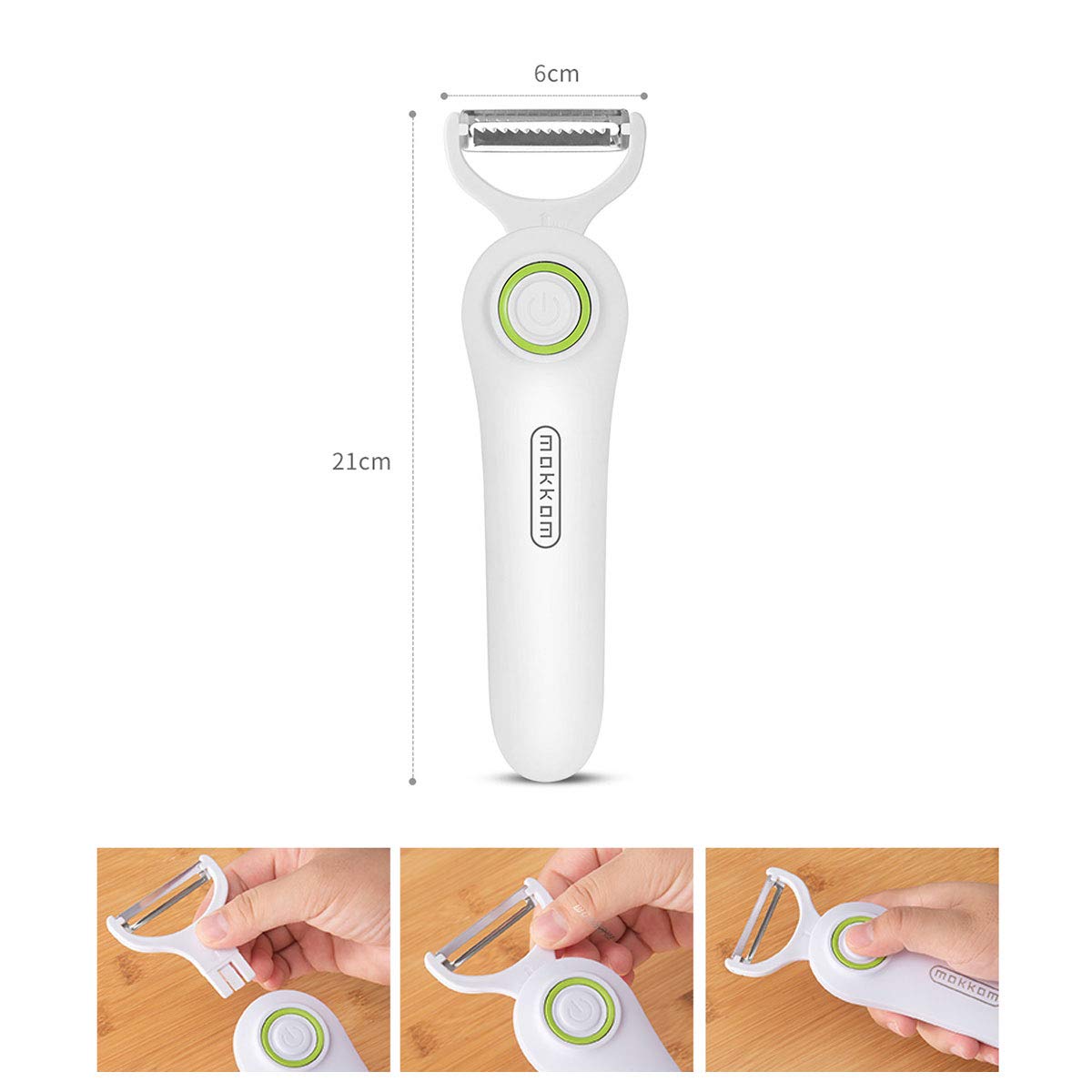 Electric Vegetable Peeler - Stainless Steel Handheld Kitchen Peeler for Fruits & Vegetables | Multi-Functional Julienne Peeler for Apples, Carrots, Potatoes | Perfect for Meal Prep, Salad Making & Healthy Cooking