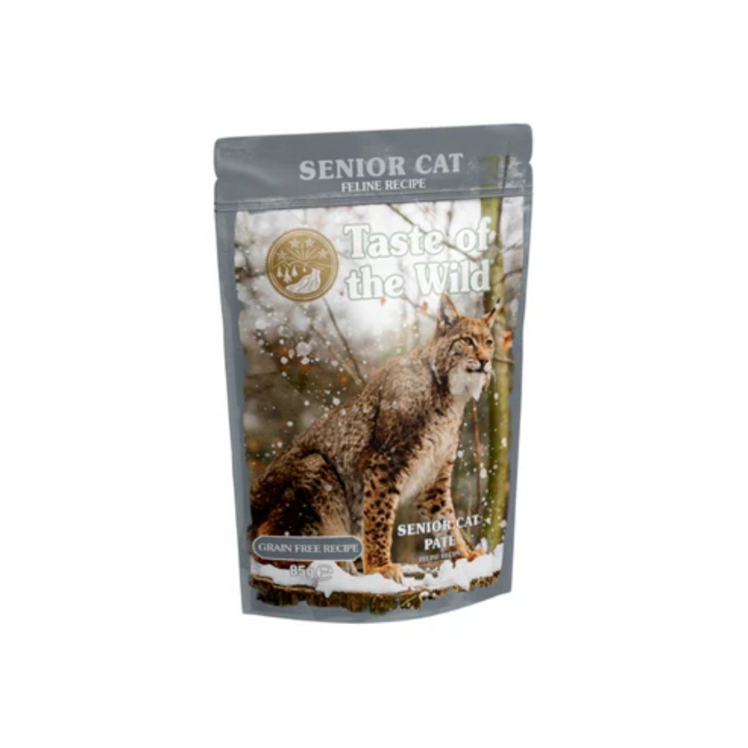 Taste of the Wild Senior Cat Food - Chicken Pate Wet Cat Food Pouches, 85g (3oz) x 12 Pack - Grain-Free, High Protein for Mature Cats - Perfect for Senior Cat Nutrition & Mealtime Convenience