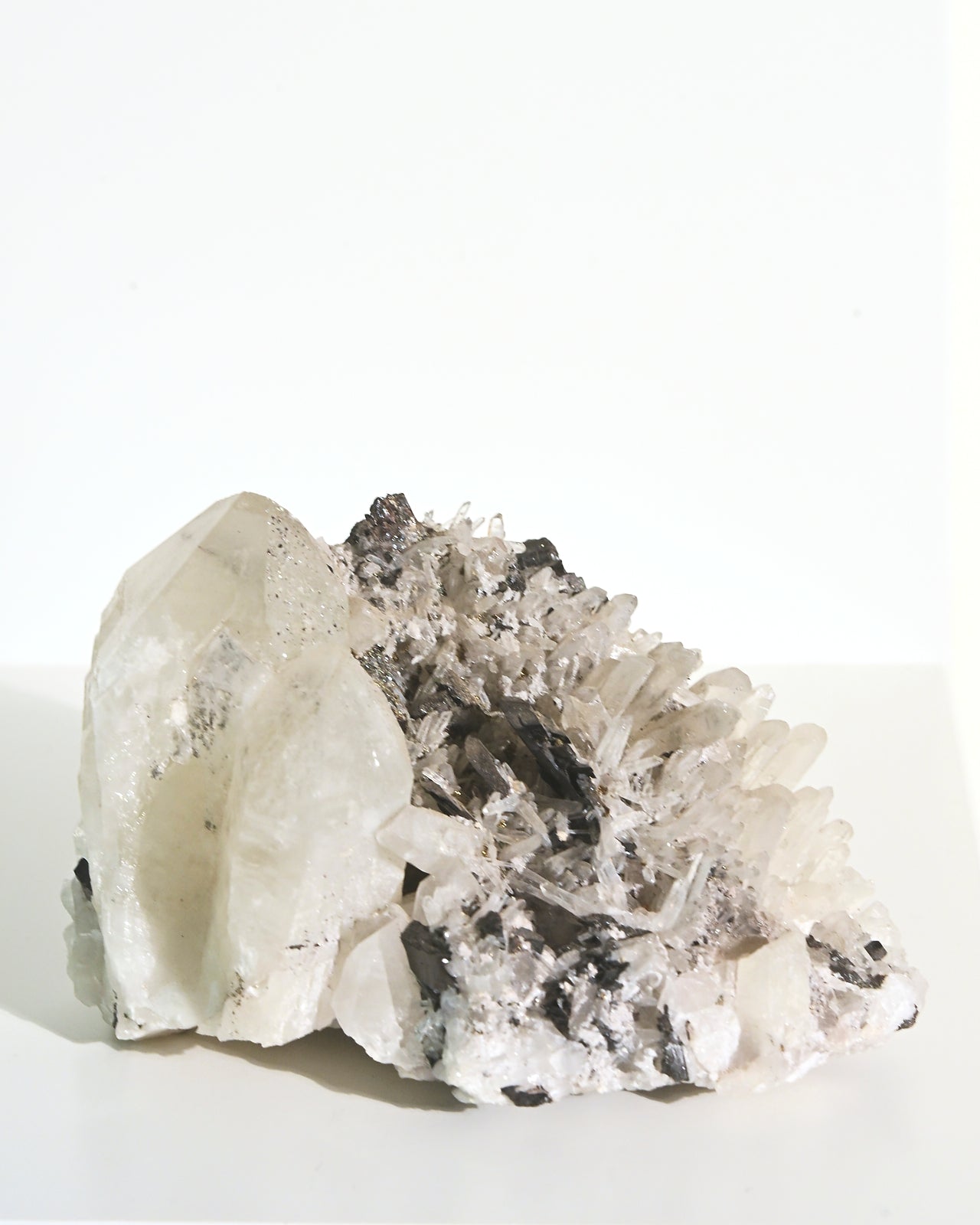 4-Inch Hubnerite with Quartz Crystal - Natural Mineral Specimen for Collectors, Healing & Home Decor