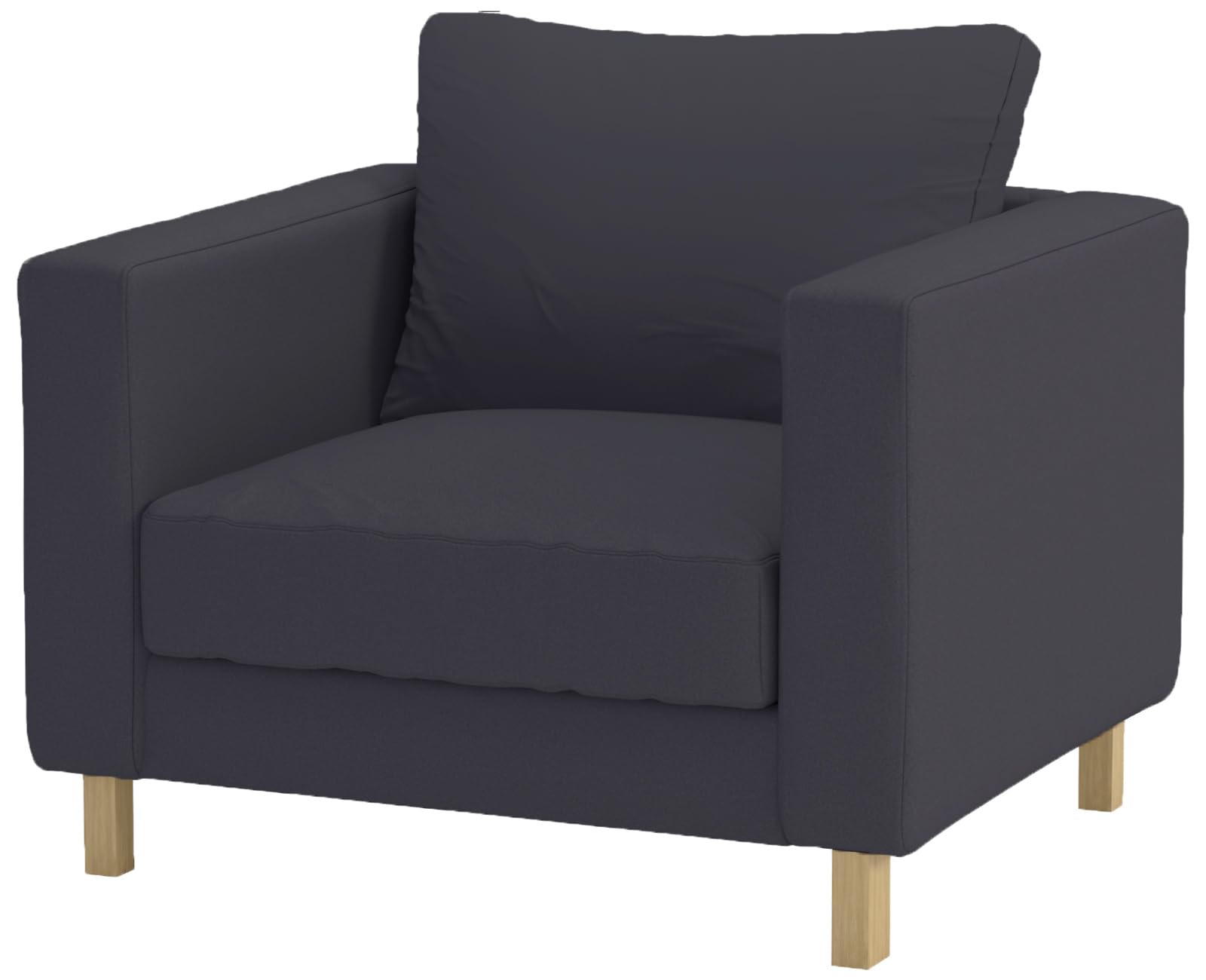 Durable Custom-Made Karlstad Chair Cover Replacement for IKEA Karlstad Armchair - Polyester Flax Dark Gray | Perfect for Living Room, Office & Home Decor