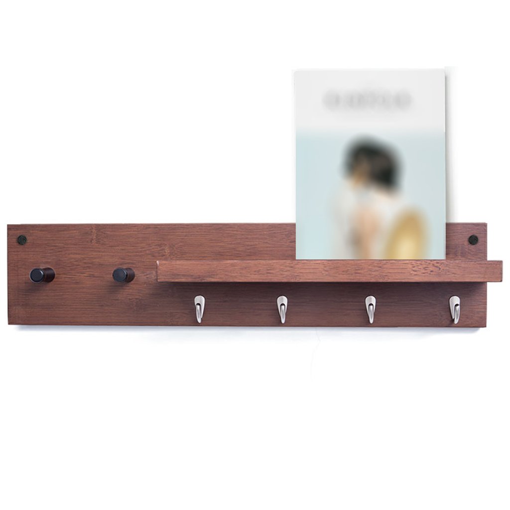 Floating Wall Shelves - Modern Wall Mounted Shelf for Living Room, Bedroom, Entryway - Space Saving Coat Hooks & Hangers Behind Door - Sturdy Rack for Organizing Clothes, Hats, Bags (61.2x16x13.5cm & 73x16x13.5cm Options) - Perfect for Small Spaces & Home Decor