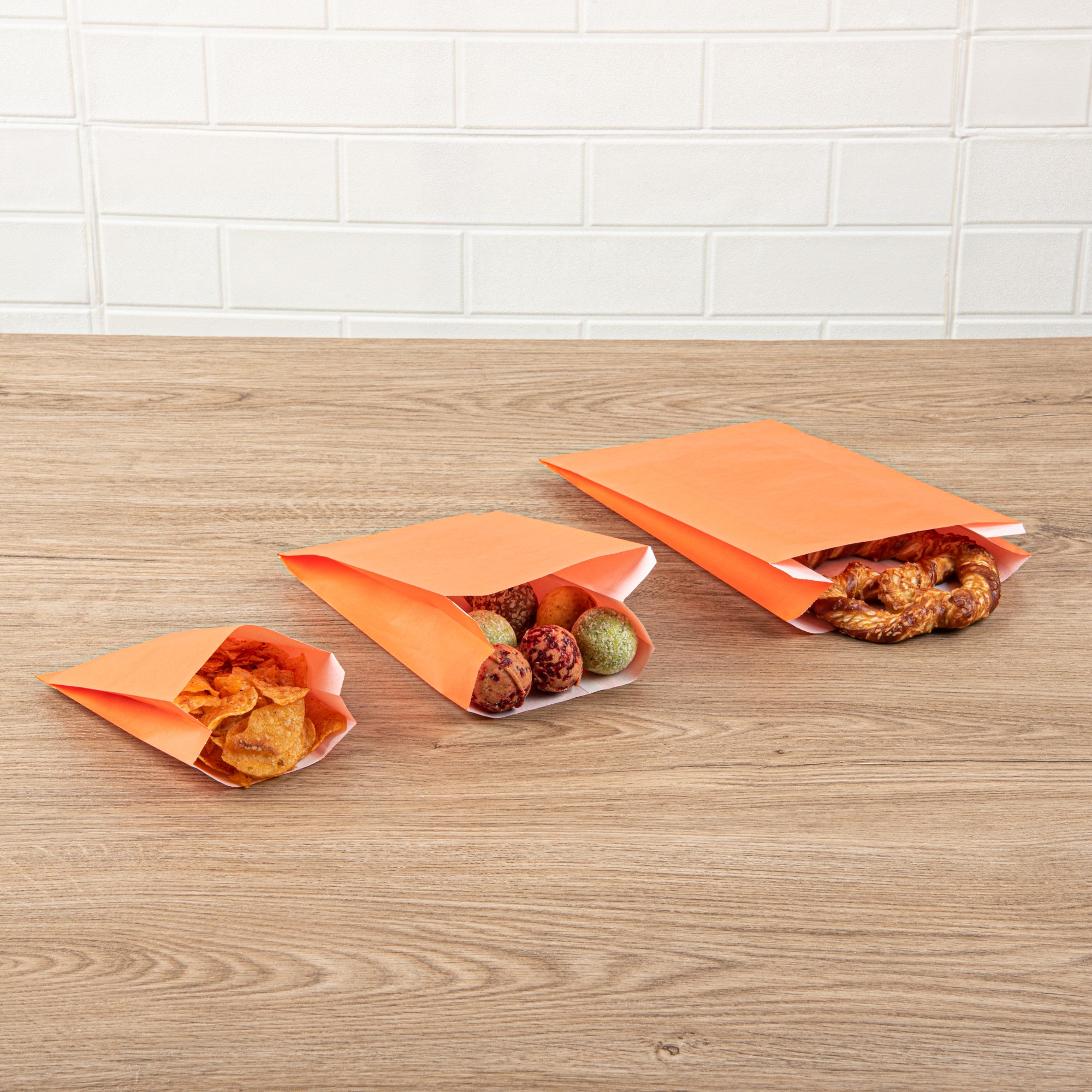 Eco-Friendly Orange French Fry & Snack Bags - 5x3x8.75 Inches (100 Count) - Perfect for Parties, Fast Food, and Takeout