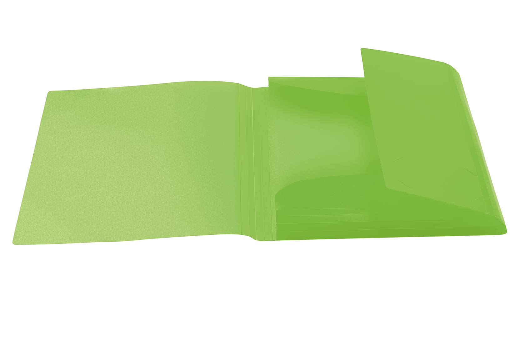 Herma 19508 Translucent A4 Plastic Portfolio Folders - Pack of 3, Light Green School Folders with Inner Flaps & Elastic Band, Durable Kids Folders for Boys & Girls - Perfect for School, Office & Document Organization