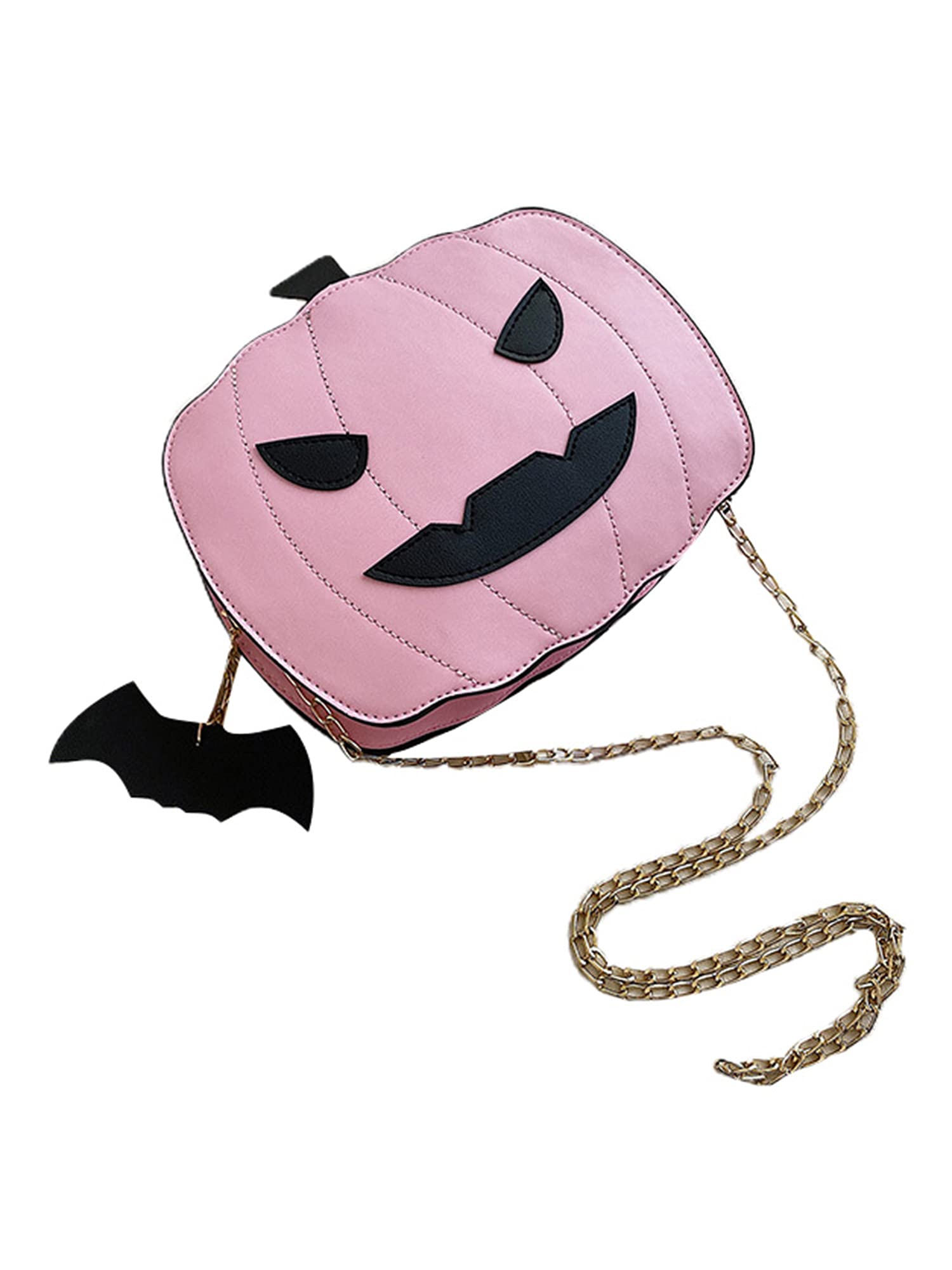 Stylish Women's Pumpkin Shoulder Bag - Cute Devil Crossbody Purse for Halloween Trick or Treat - Fashionable Pink Handbag (One Size) - Perfect for Halloween Parties, Cosplay & Everyday Fall Fashion