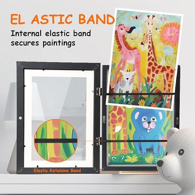 2-Pack Kids Art Frames 8.5x11 - Front Opening Changeable Display for Home & Classroom Decor