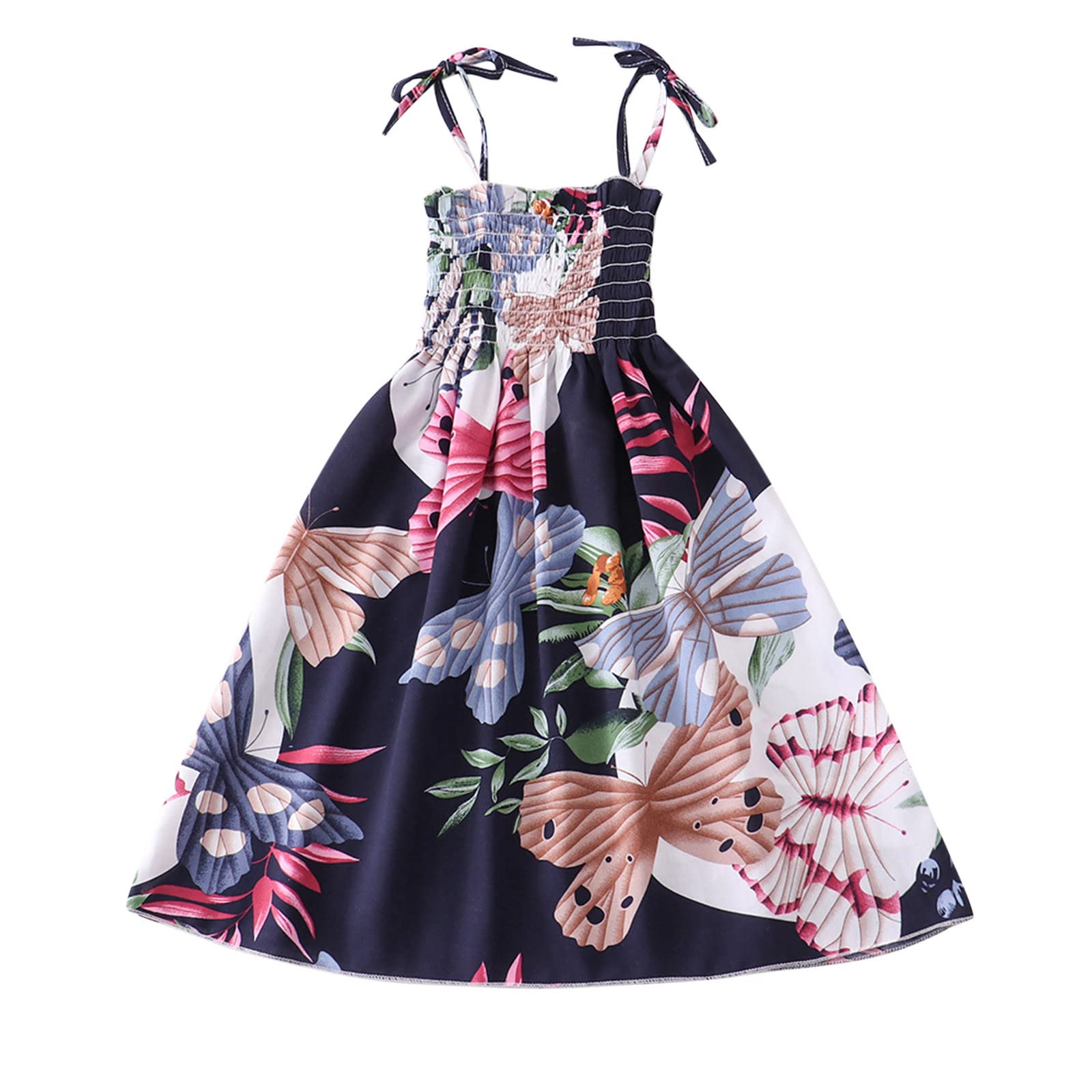 Bohemian Floral Sleeveless Toddler Dress for Girls - Strappy Summer Beach Dress with Matching Princess Shoes | Perfect for Beach Vacations, Birthday Parties & Photo Shoots