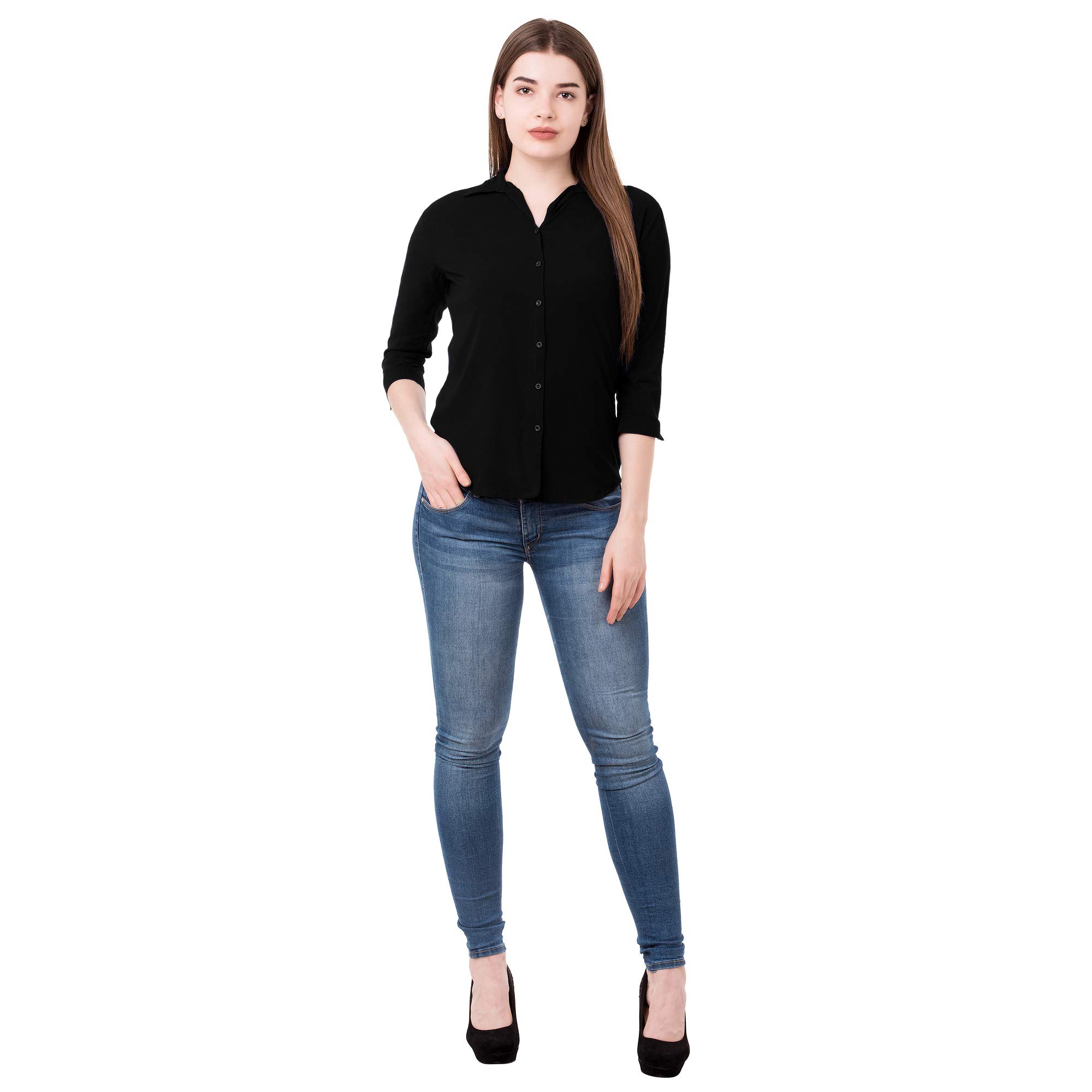 Miss Fame Women's Rayon Shirt - Soft & Breathable Casual Blouse for Summer, Work & Everyday Wear
