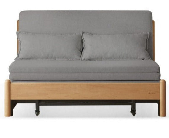 Solid Beech Wood Sofa Bed - Convertible Sleeper Sofa for Small Spaces, Guest Room & Living Room - Comfortable & Space-Saving Furniture