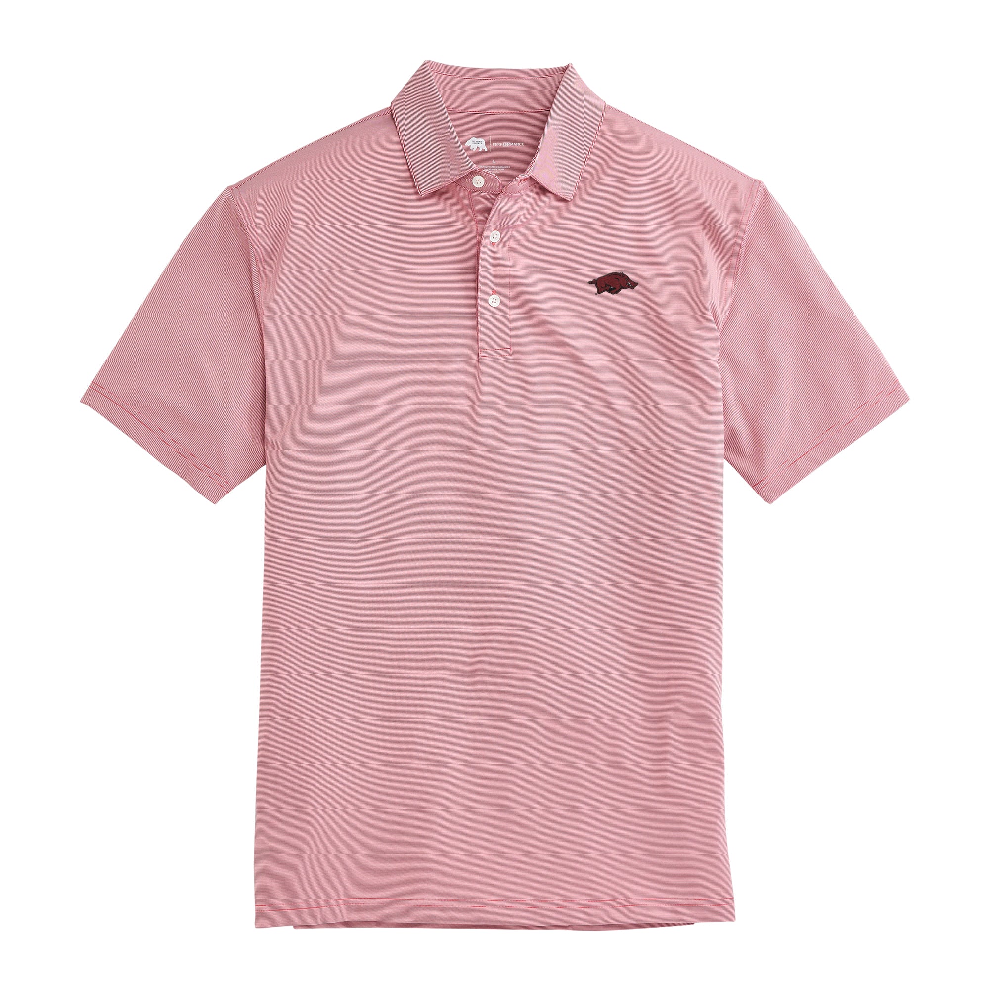 Arkansas Hairline Stripe Performance Polo Shirt for Men - Moisture Wicking Golf & Business Casual Wear - Breathable Quick-Dry Fabric for Work, Travel & Outdoor Activities
