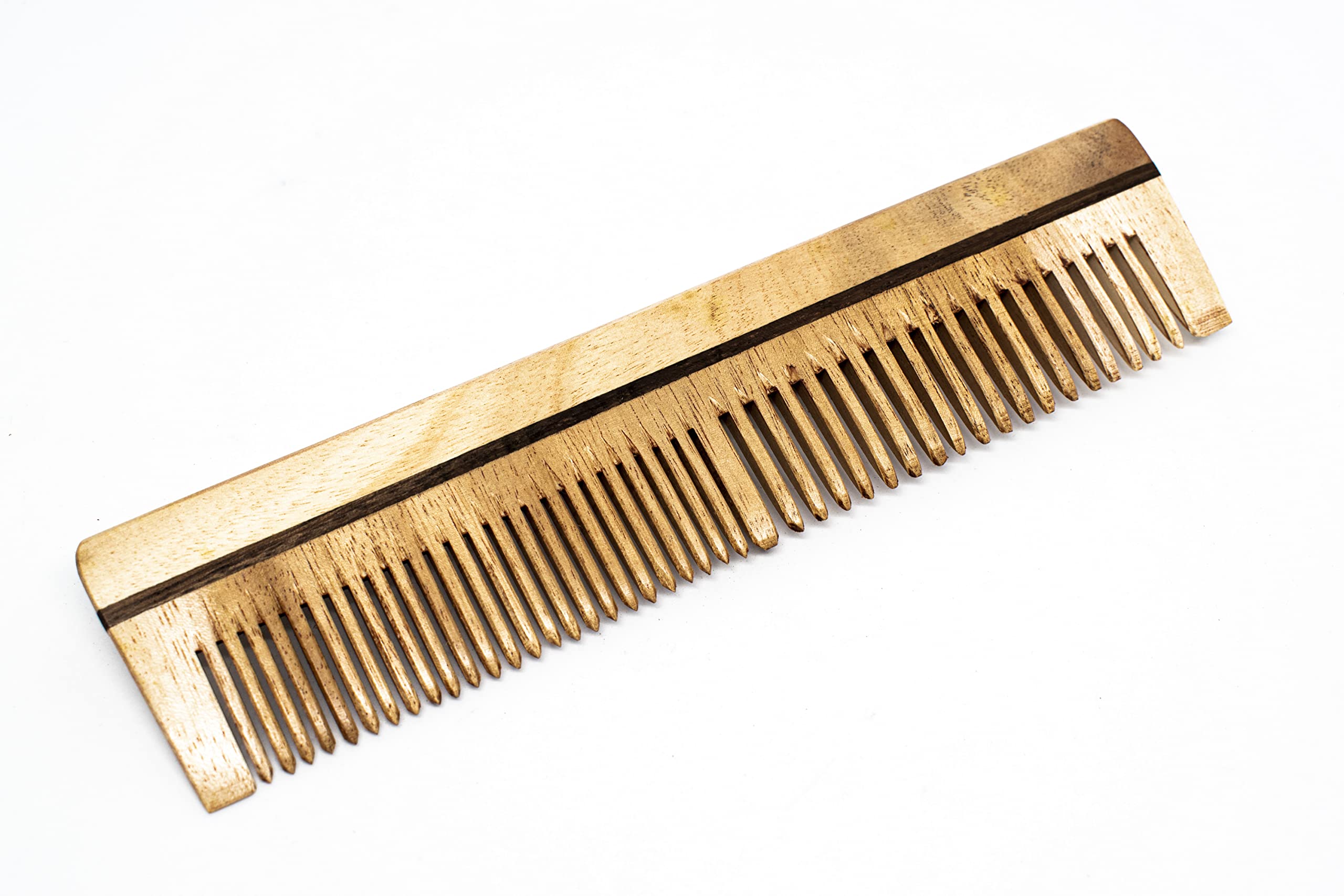 Kachi Neem Wooden Comb for Women & Men - Natural Hair Growth Comb for Thicker Hair & Dandruff Control - Ayurvedic Wooden Hairbrush for Scalp Massage & Healthy Hair - Perfect for Daily Hair Care & Styling at Home or Travel