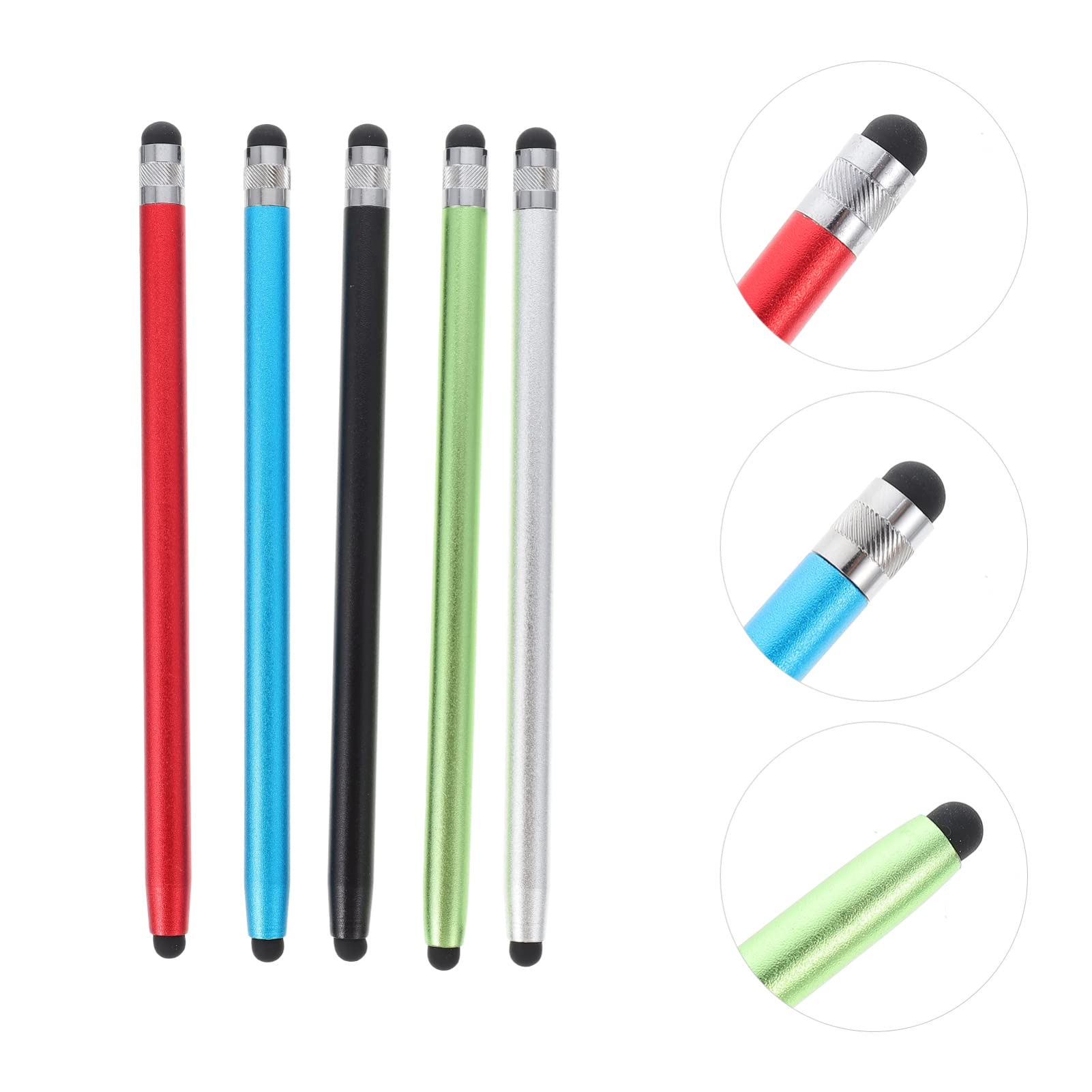 Hemobllo 5-Pack Universal Capacitive Stylus Pens for Touch Screen Laptops, Tablets & PCs - Portable Digital Pen with Fine Tip for Drawing, Note-Taking & Office Work - Perfect for Home, School & Business Use
