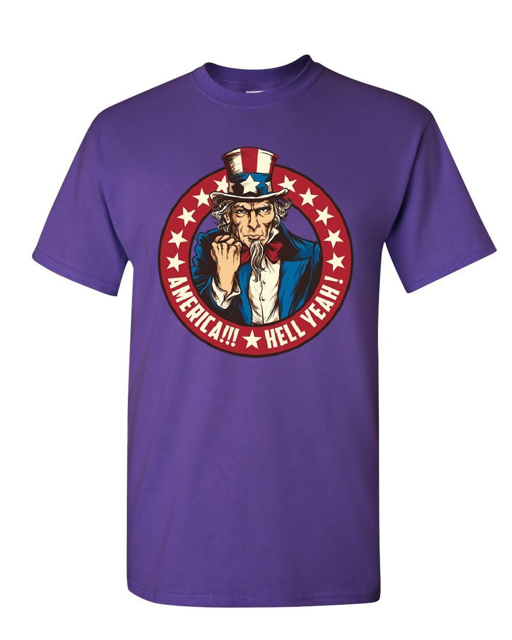 Patriotic American Flag T-Shirt for Men - USA Uncle Sam Graphic Tee with 'Hell Yeah' Print | Perfect for 4th of July, Veterans Day & Patriotic Events