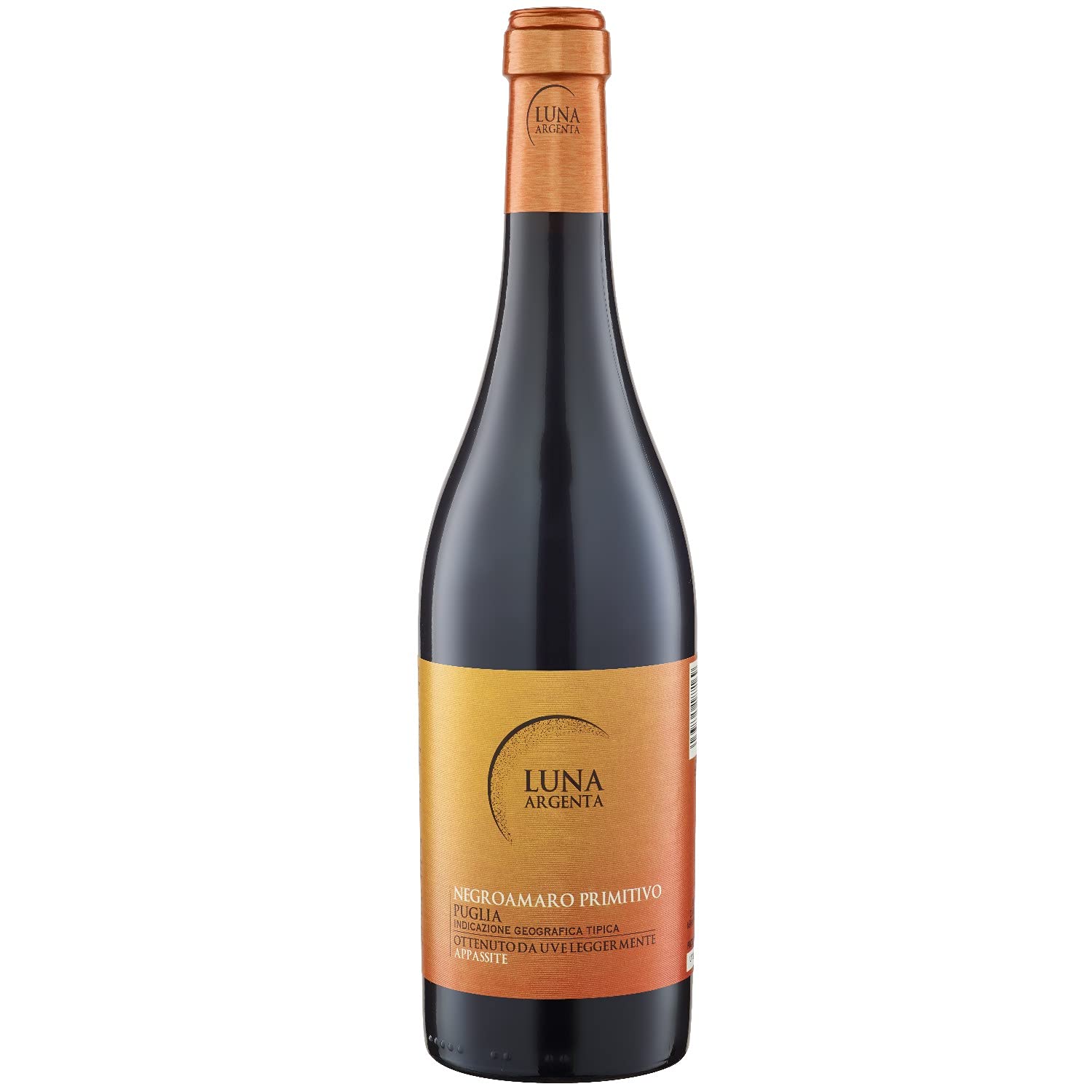Luna Argenta Negroamaro Primitivo IGT Italian Red Wine - Semi-Dry Appassimento Wine (12 x 0.75L Bottles) with Free FineWert E-Book | Perfect for Dinner Parties, Gifts & Wine Tasting Events