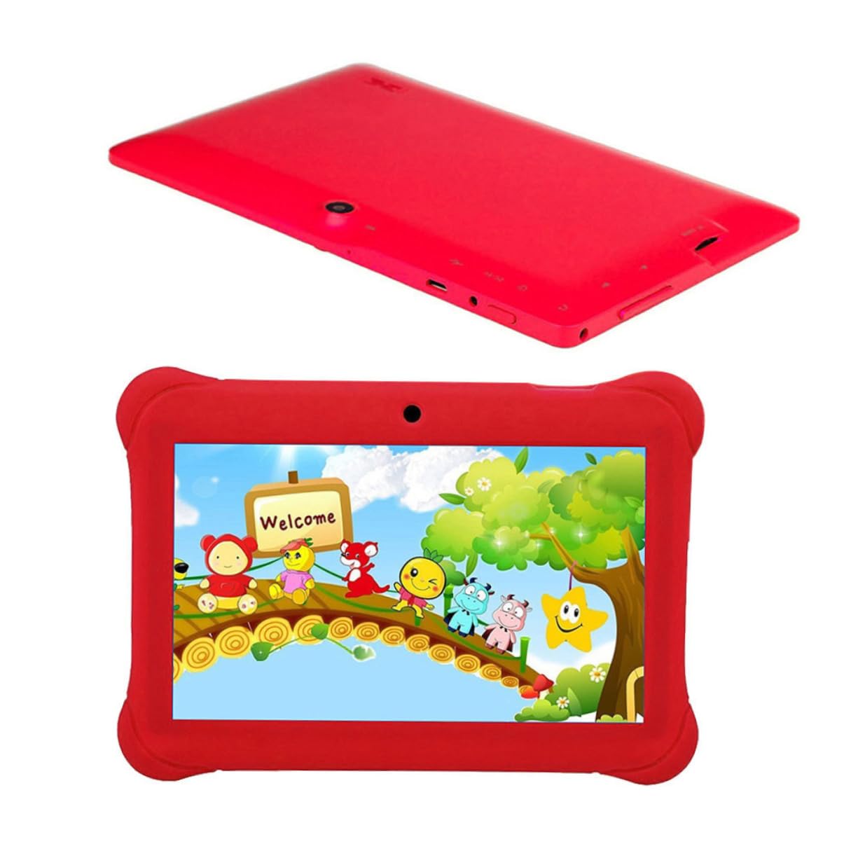 Artibetter 3-Pack 7 Inch Kids Tablet - Educational Learning Tablet for Children with Parental Controls, Durable Red Design - Perfect for Home Schooling, Travel & Early Childhood Development