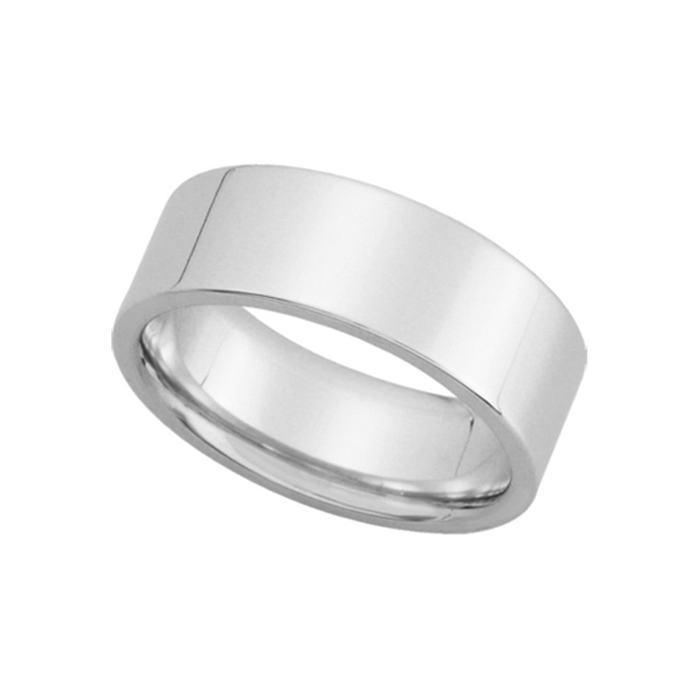 7mm Black Bow Flat Comfort Fit Wedding Band in 14k White Gold - Perfect for Engagement, Anniversary, and Everyday Wear