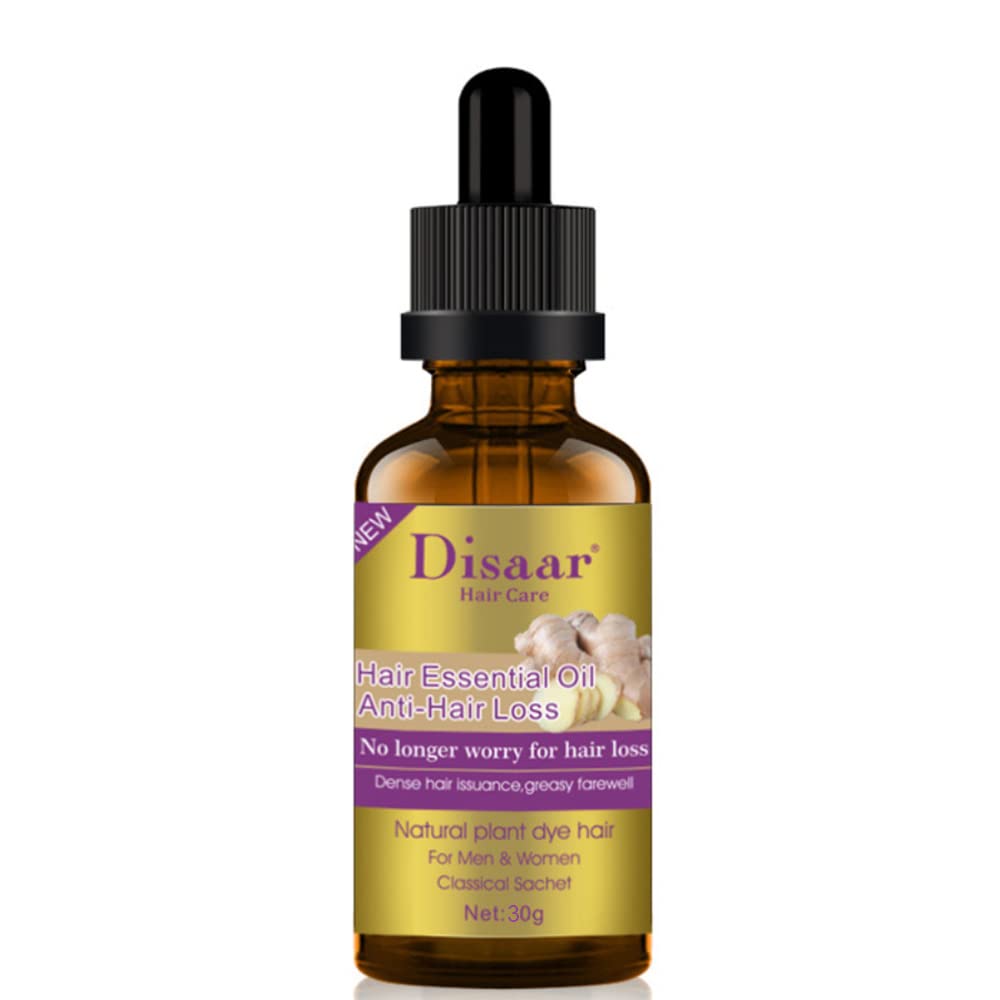 Natural Hair Growth Serum with Ginger Essential Oil - Anti Hair Loss Treatment for Healthy, Strong & Thick Hair | Stimulates Follicles, Reduces Breakage & Revitalizes Scalp | Perfect for Thinning Hair, Baldness & Brittle Hair Care at Home