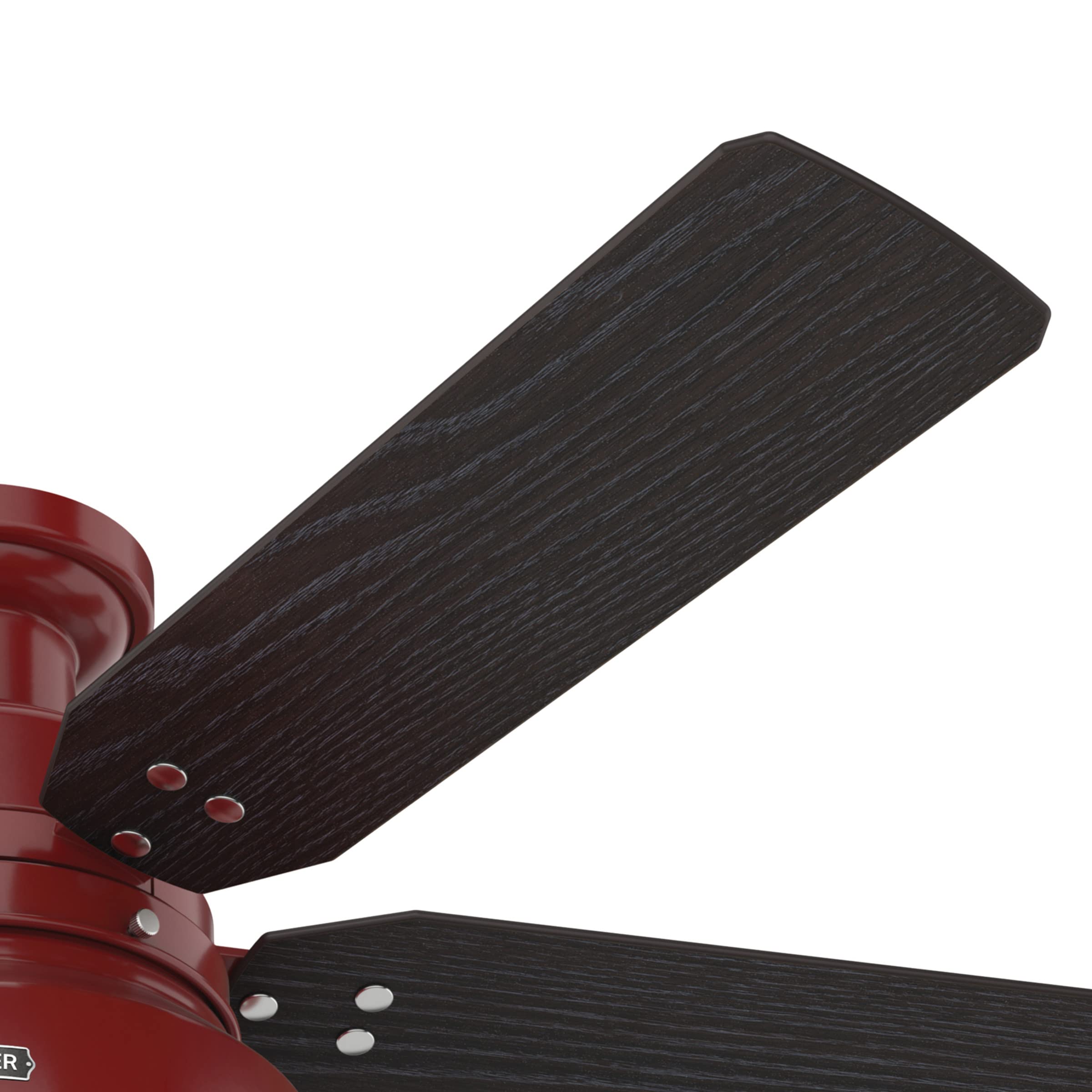 Hunter 59312 52 Inch Mill Valley Ceiling Fan with Light Kit - Large Barn Red Indoor/Outdoor Ceiling Fan for Living Room, Bedroom, Patio & Covered Porch