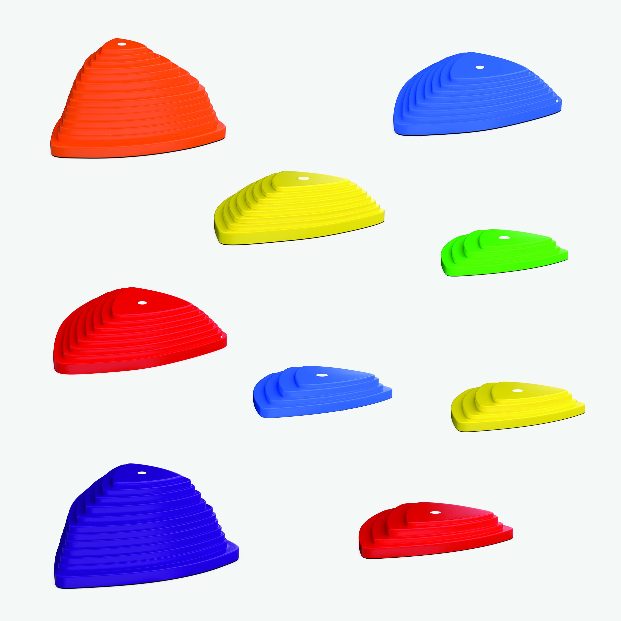 Houseables Stepping Stones for Kids - Set of 9 Non-Slip Plastic Balance Play Stones for Toddlers & Children | Indoor/Outdoor Obstacle Course Toys for Jumping & Balancing Play | Perfect for Backyard, Playroom & Preschool Activities
