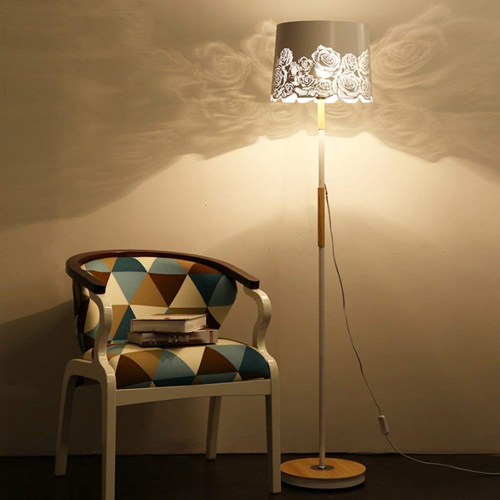 Modern Wood Floor Lamp - Warm LED Standing Light for Living Room, Bedroom & Office - Adjustable Brightness with Zipper Switch - Perfect for Reading, Relaxing & Home Decor