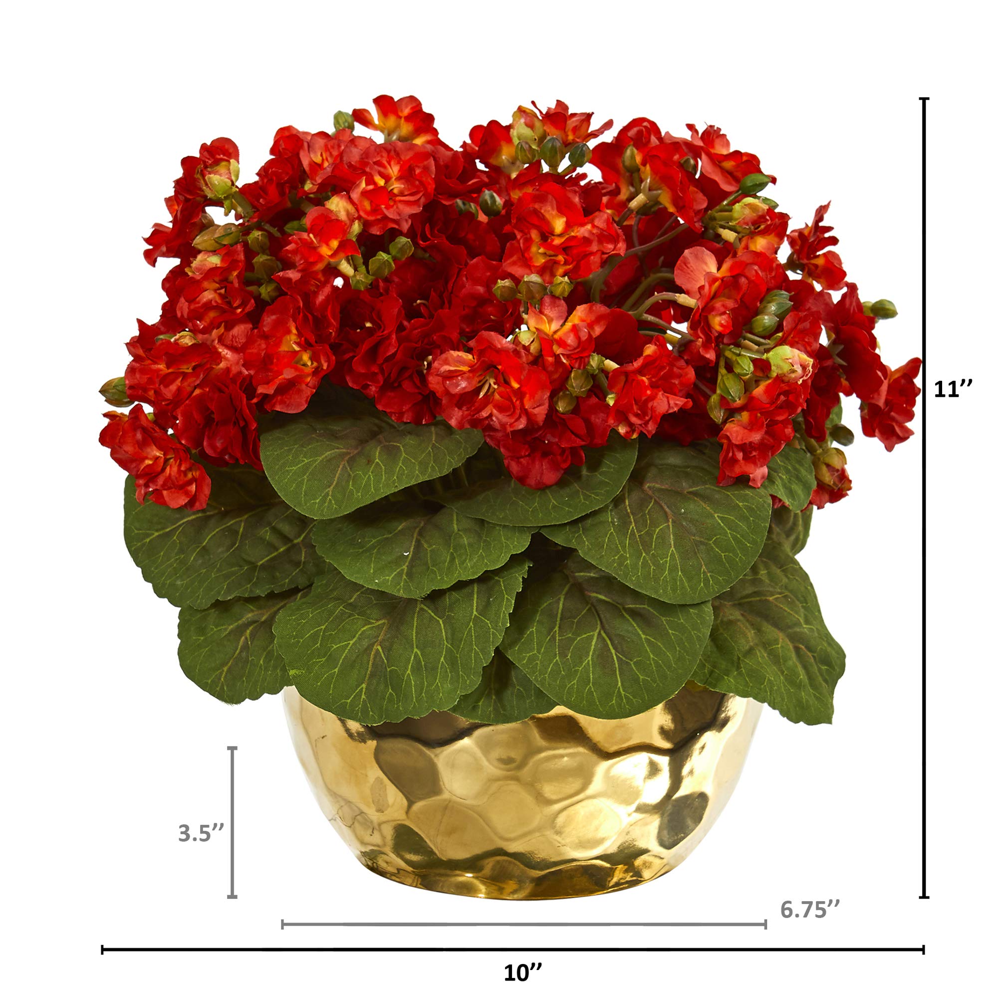 Nearly Natural Violet Artificial Gold Vase Silk Plants - Lifelike Floral Arrangement for Home Decor, Office, Wedding Centerpieces & Tabletop Displays