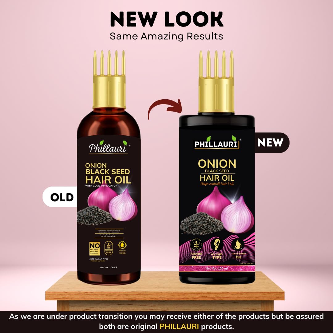 Phillauri Onion Hair Oil for Hair Growth & Anti-Hair Fall - 100ml Natural Treatment for Dandruff & Scalp Care | Promotes Thicker, Stronger Hair | Perfect for Daily Use & Hair Regimen