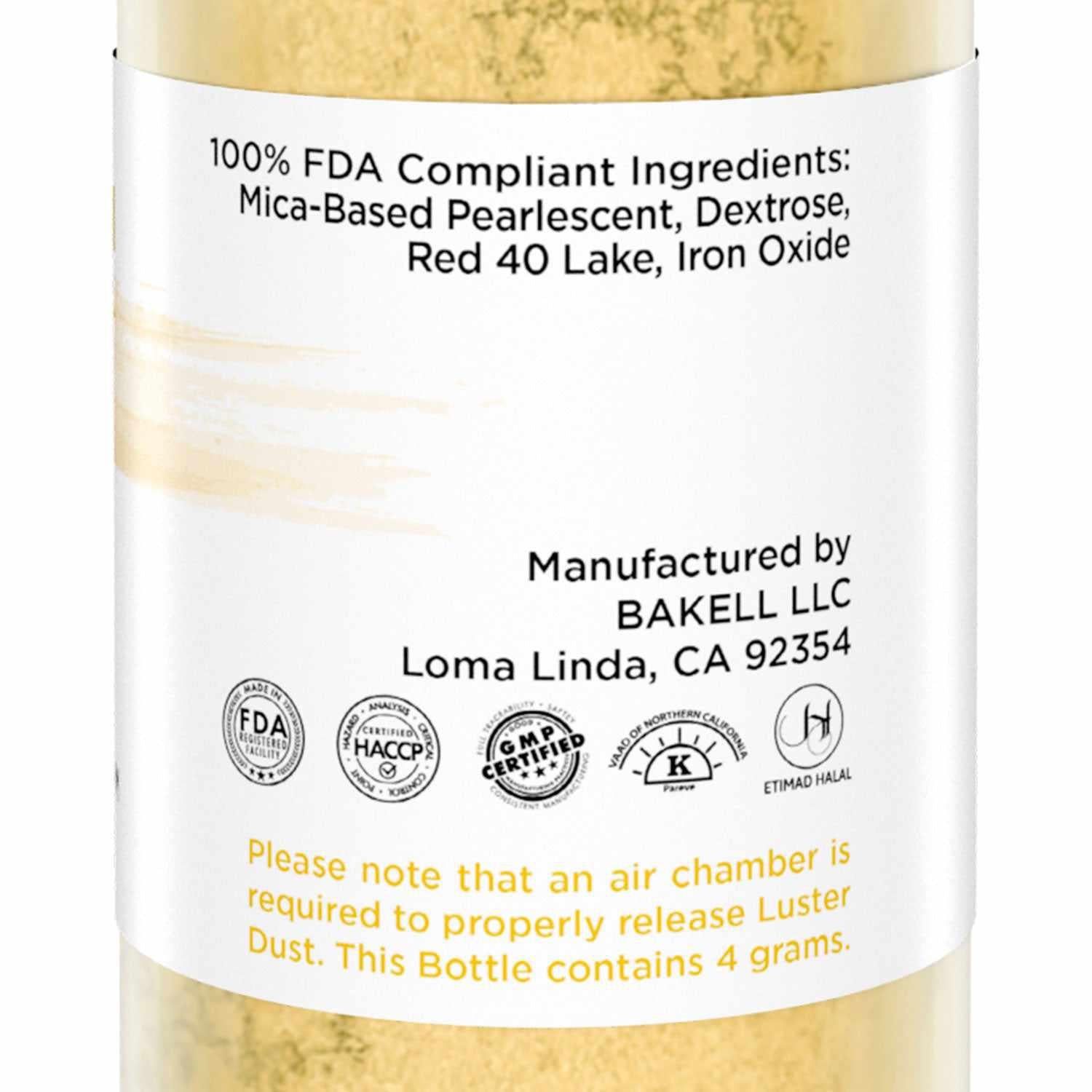 Aztec Gold Luster Dust 4g Mini Pump - Edible Cake Decorating Powder for Baking, Cookies, Cupcakes & DIY Crafts - Perfect for Wedding, Birthday & Holiday Desserts