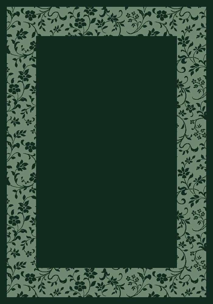 Milliken Design Center Brocade Emerald Green Rug - Runner Size 2'4