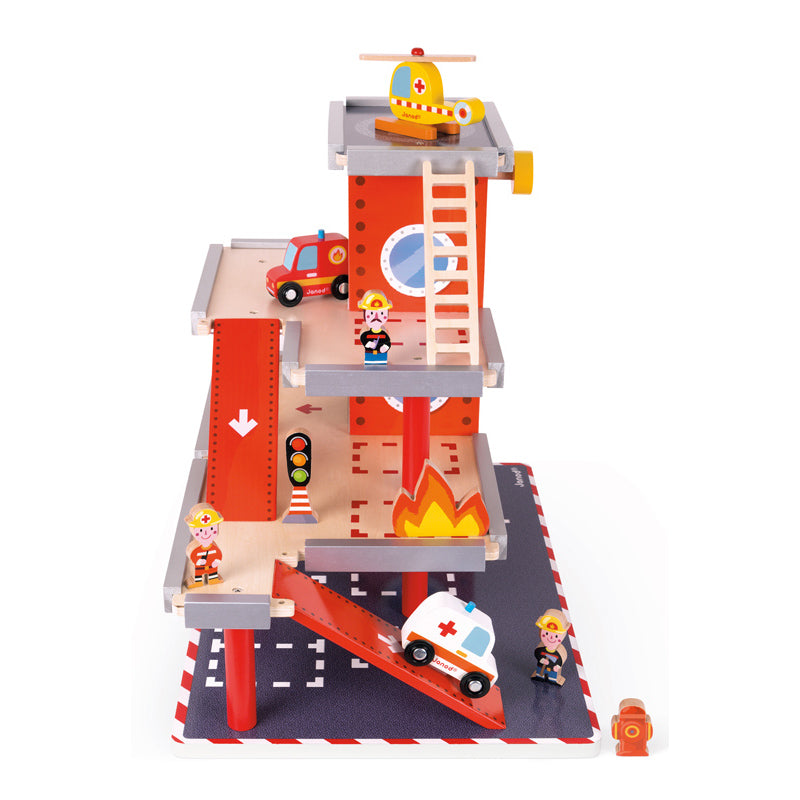 Fire Station Playset for Kids - Realistic Toy Firehouse with Firetruck & Accessories - Perfect for Pretend Play & Early Learning | Indoor & Outdoor Fun