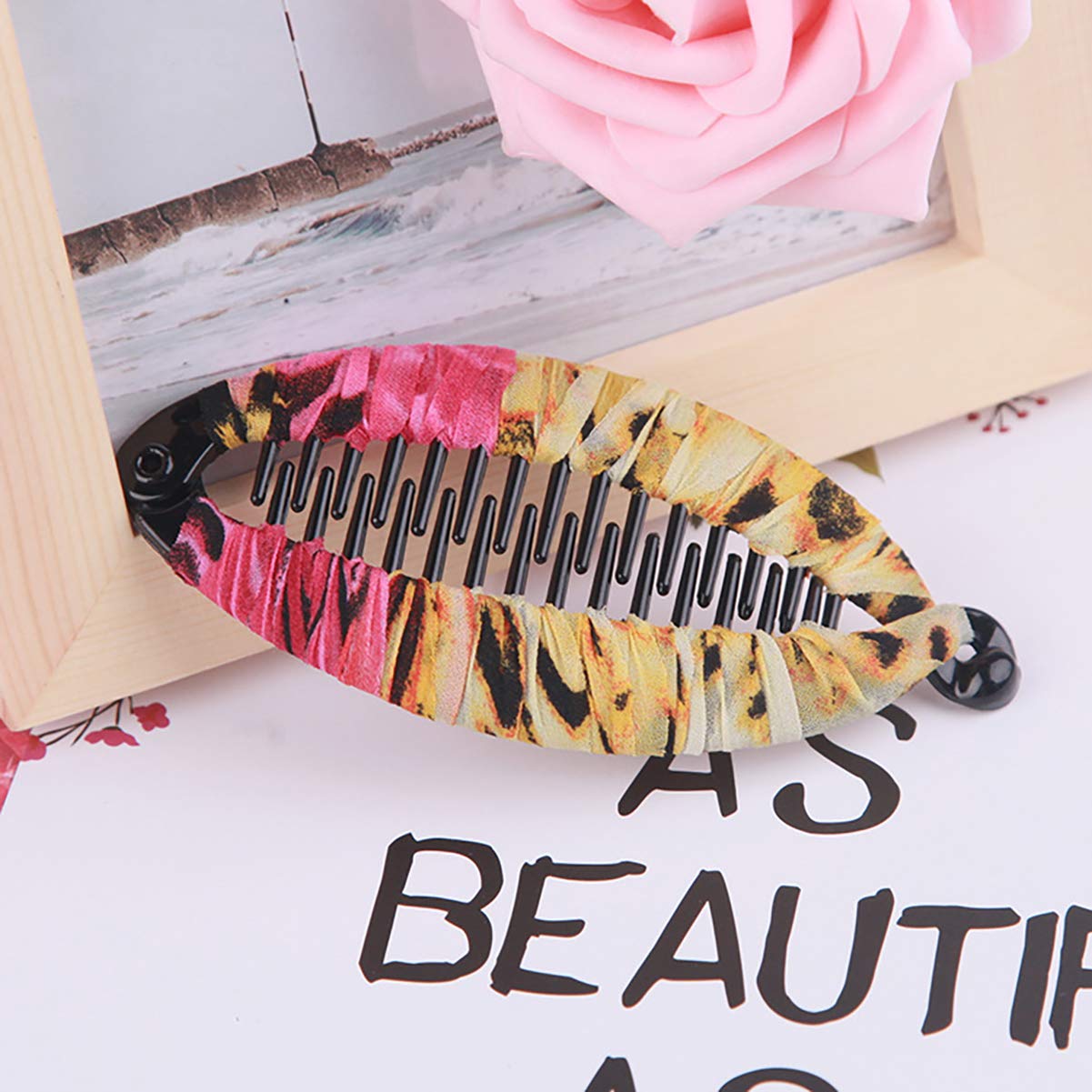 4 PCS Bohemian Style Fish-Shaped Hair Clips - Plastic Hair Grips with Wrapped Cloth for Women & Girls - Perfect for Beach, Parties, and Everyday Hair Styling