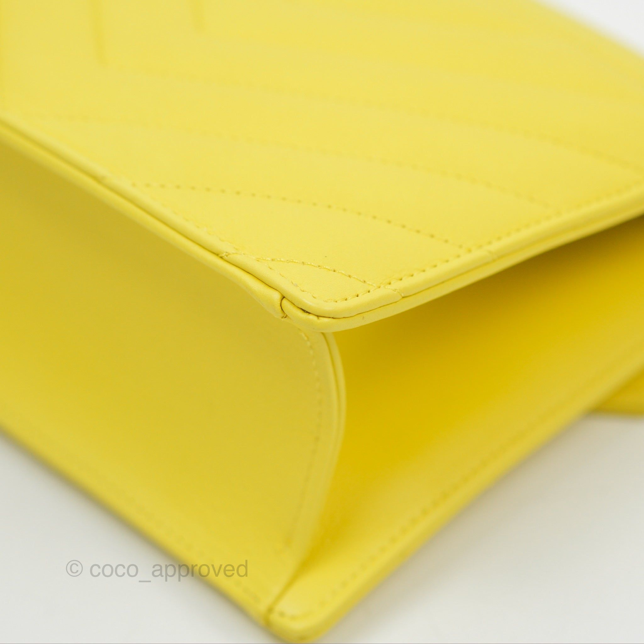 Chanel Chevron Square Envelope Flap Bag in Yellow - 19C Collection | Luxury Crossbody Bag for Women, Perfect for Parties & Evening Events