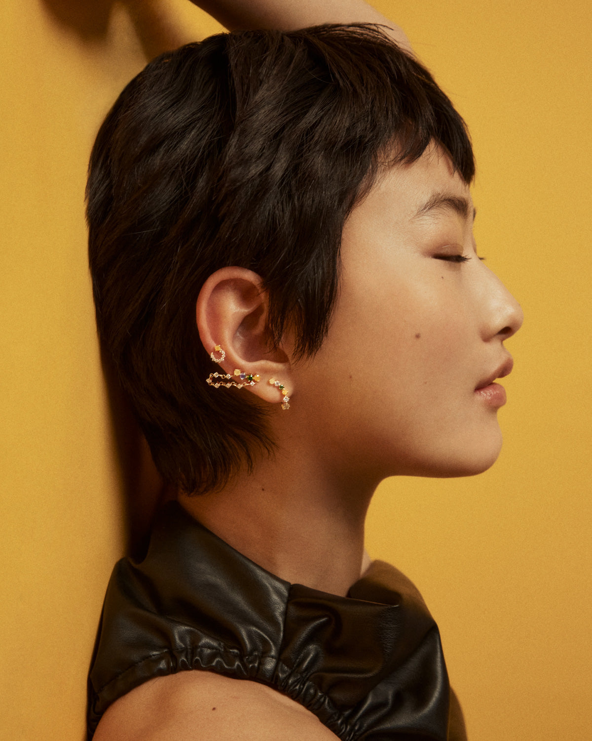 GRID Tuscany Gold Earrings for Women - 14K Gold Plated Hoop Earrings, Elegant & Dainty Jewelry Gift for Her - Perfect for Parties, Weddings & Everyday Wear