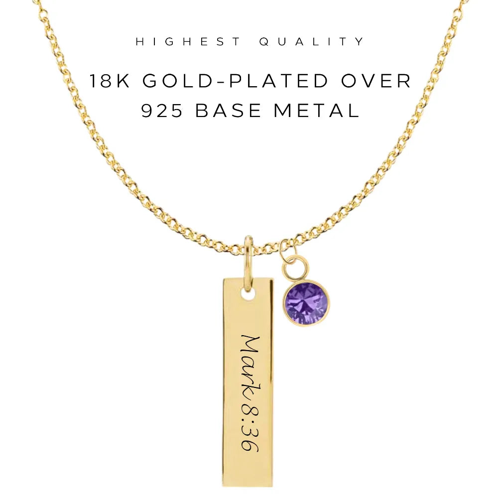 Personalized Engraved Vertical Bar Necklace - Custom Name & Date Jewelry Gift for Women - Perfect for Anniversaries, Birthdays & Special Occasions