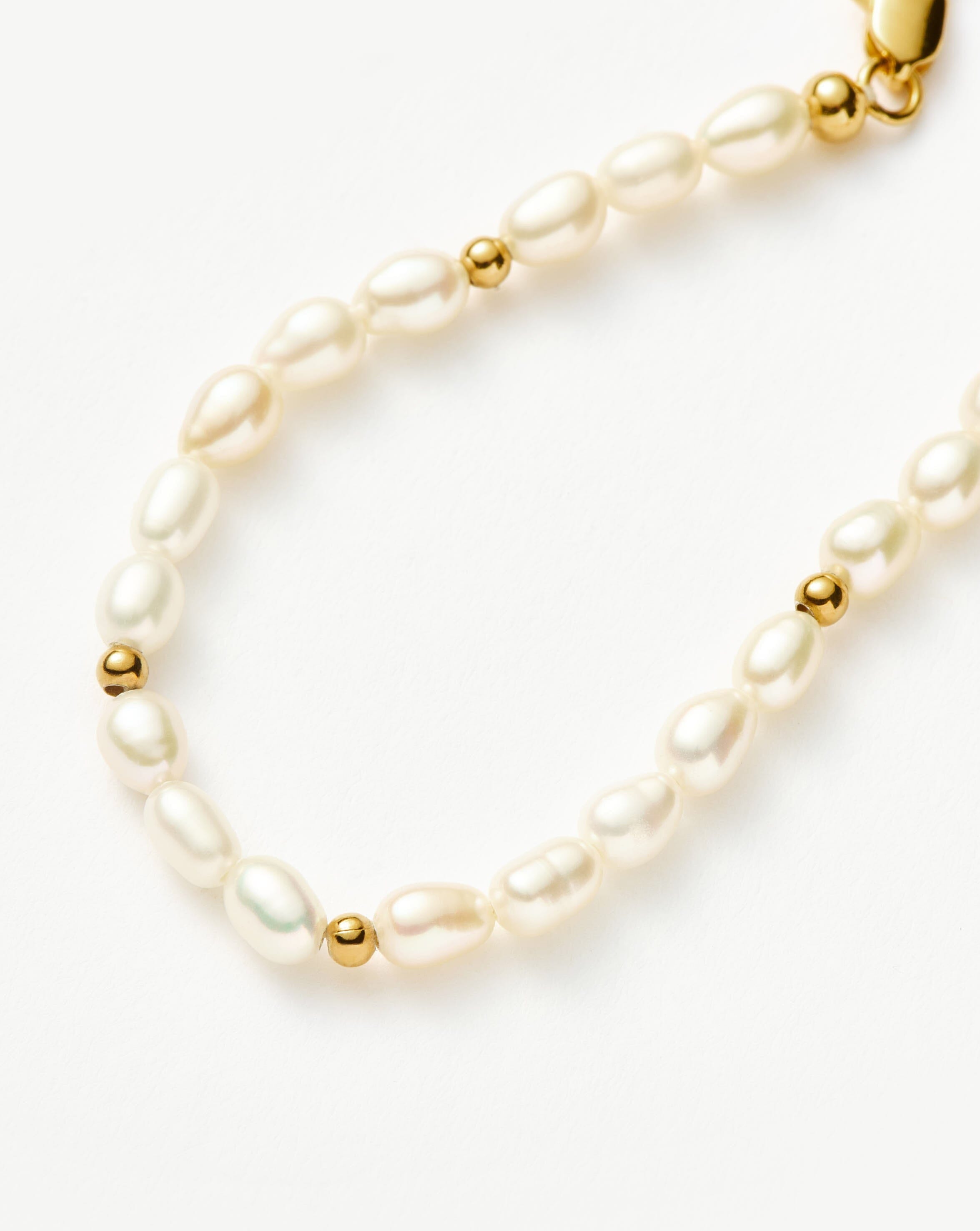 18k Gold Plated Seed Pearl Beaded Bracelet for Women - Elegant Pearl Jewelry Gift for Birthday, Anniversary & Special Occasions