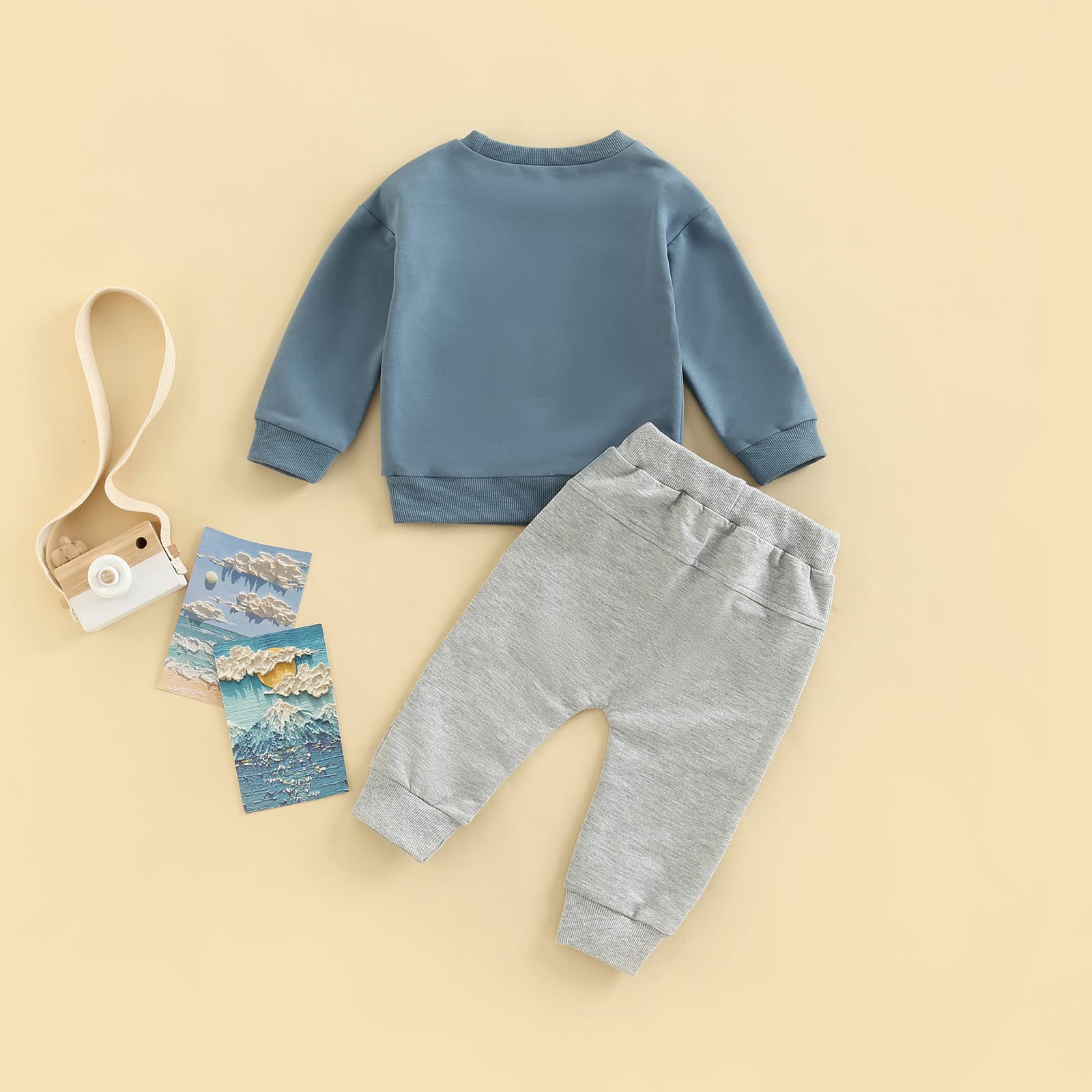 Fall & Winter Baby Boy Clothes Set - Cozy Sweatshirt & Long Pants Sweatsuit Outfit for Toddlers | Cute Infant Boy Fashion for Playdates & Family Photos