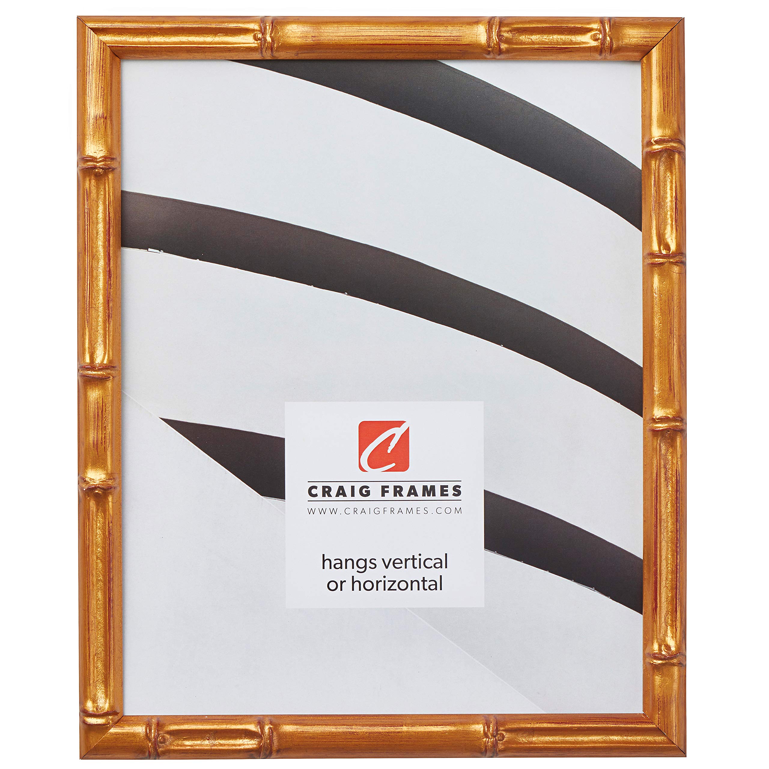 Vintage Gold Bamboo Picture Frame 11x17 - Home & Office Decor