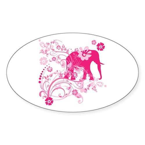 White - Elephant Swirls Pink