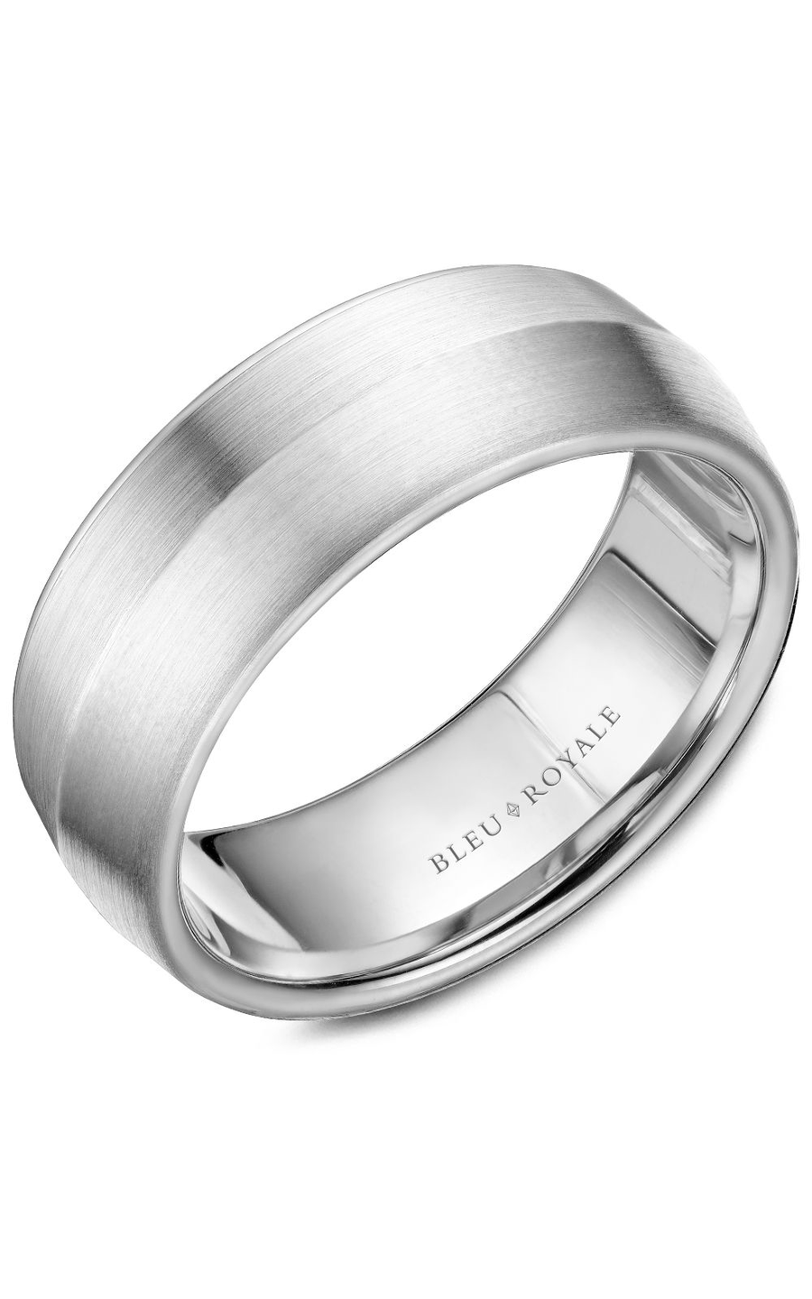 Bleu Royale Men's Wedding Band RYL 026W8 - 14K White Gold Classic Ring for Grooms, Engagement & Anniversary Gifts - Perfect for Formal Events & Romantic Occasions