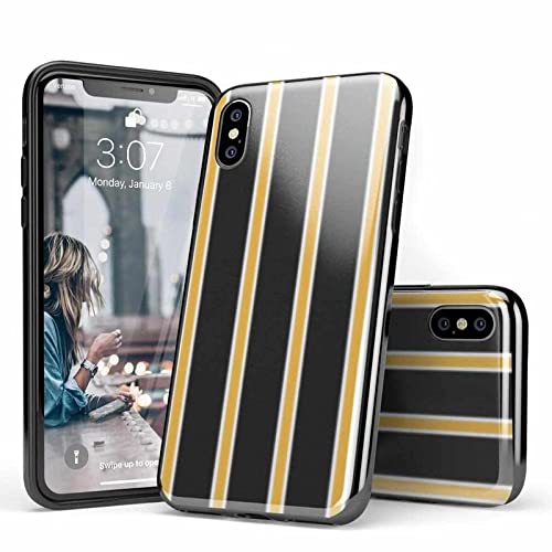Casely iPhone X/XS Case - Mustard Yellow Pinstripe Design with Fine Lines | Slim Protective Phone Cover for Everyday Use & Fashion Statement