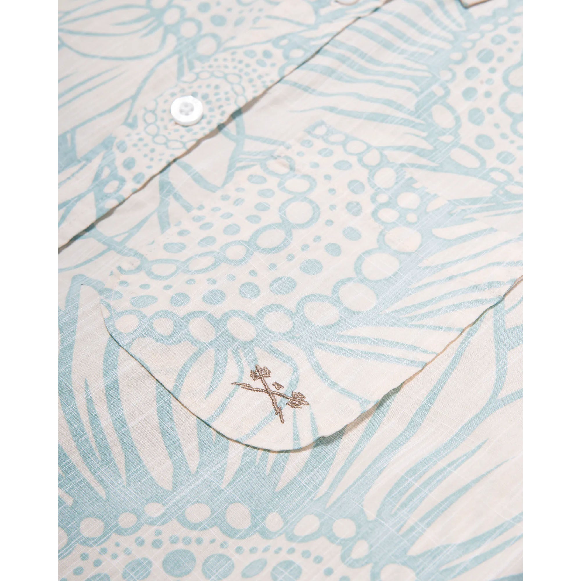 Dark Seas Merle Woven Men's Short Sleeve Dress Shirt in Turquoise - Perfect for Business Casual, Office Wear & Summer Weddings