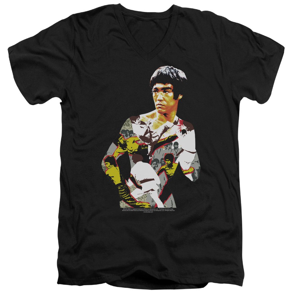 Bruce Lee Action Figure Unisex V-Neck T-Shirt for Men & Women | Kung Fu Inspired Casual Wear for Fans & Martial Arts Enthusiasts