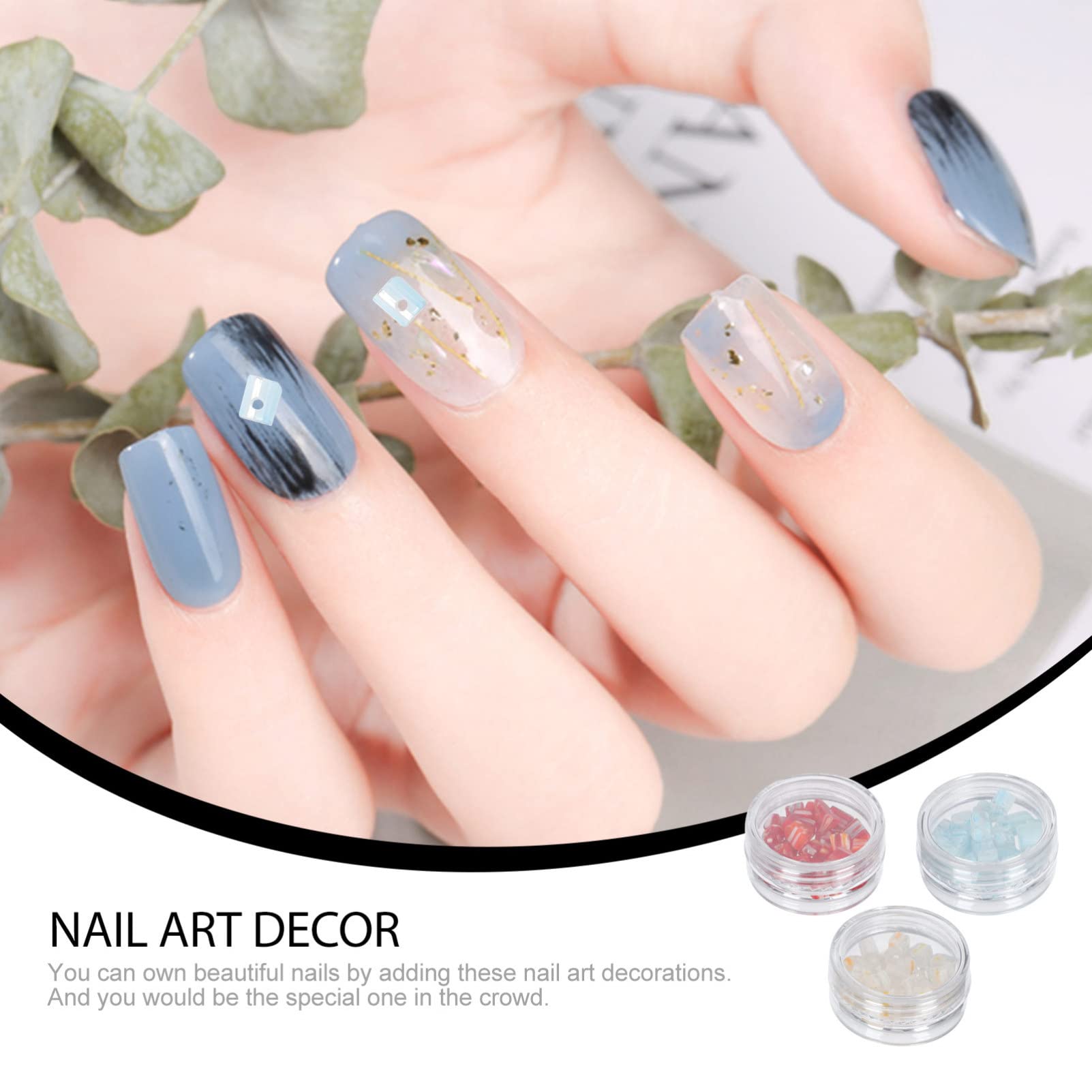 OSALADI 3 Boxes Natural Irregular Stone 3D Nail Art Charms - DIY Nail Decorations Kit for Manicure Tips, Nail Art Supplies | Perfect for Home Salon, Party Nails & Gift Giving