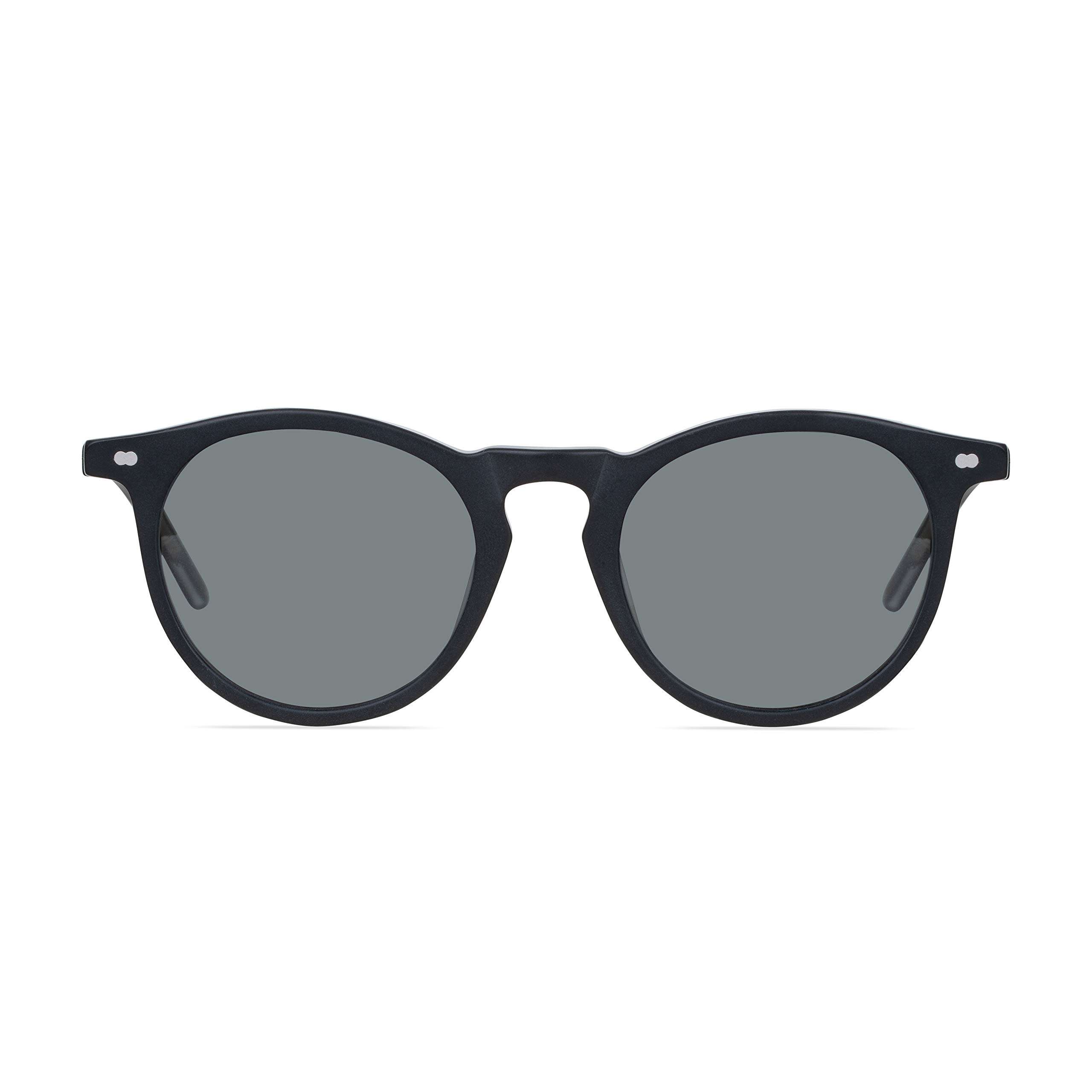 Christopher Cloos Paloma Coal Round Polarized Sunglasses for Men & Women – UV Protection, Trendy Unisex Shades with Case – Perfect for Driving, Beach & Outdoor Activities